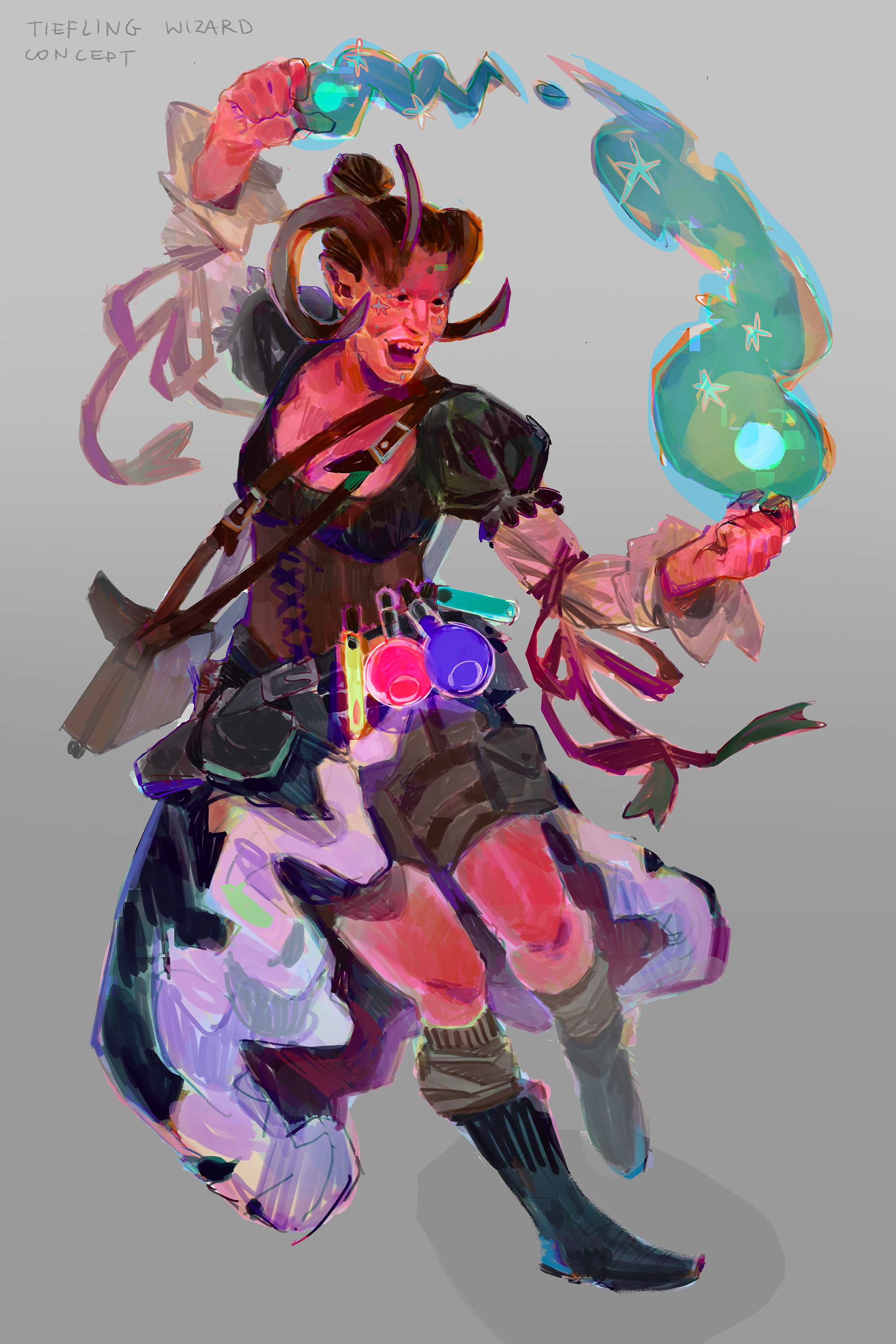 TIEFLING WIZARD CHARACTER CONCEPT ART (2021)