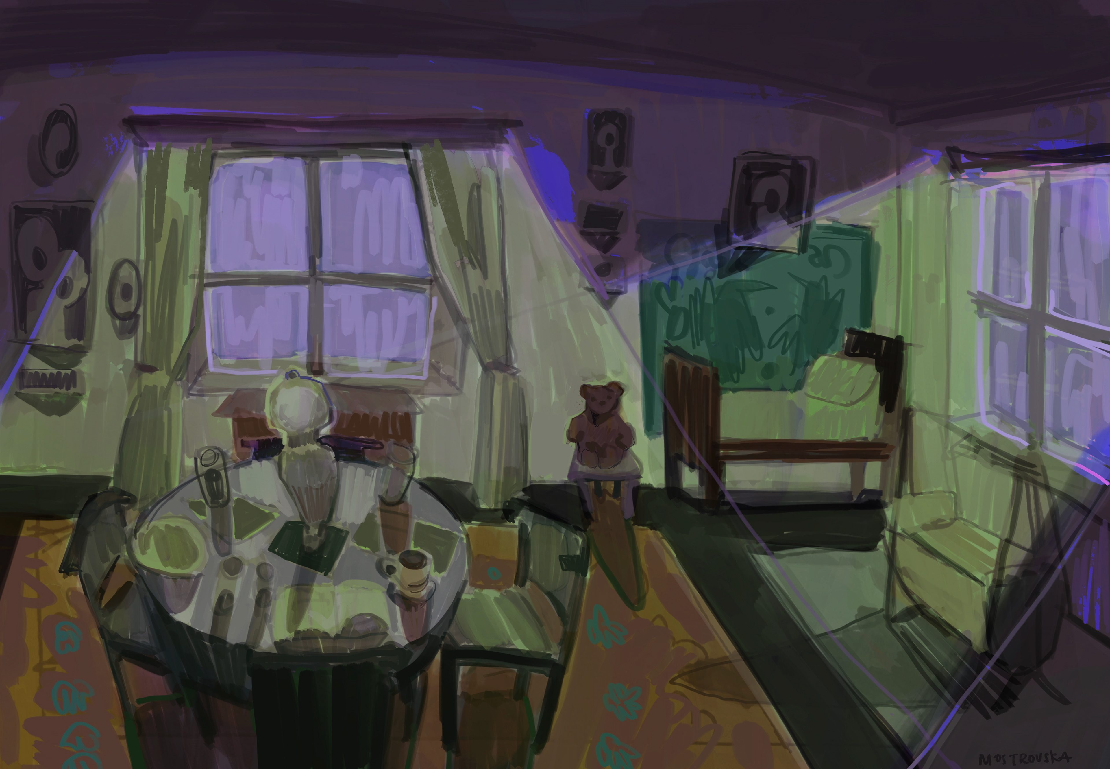 POLISH FOLK INSPIRED INTERIOR- VISUAL DEVELOPEMENT 4 (2021)