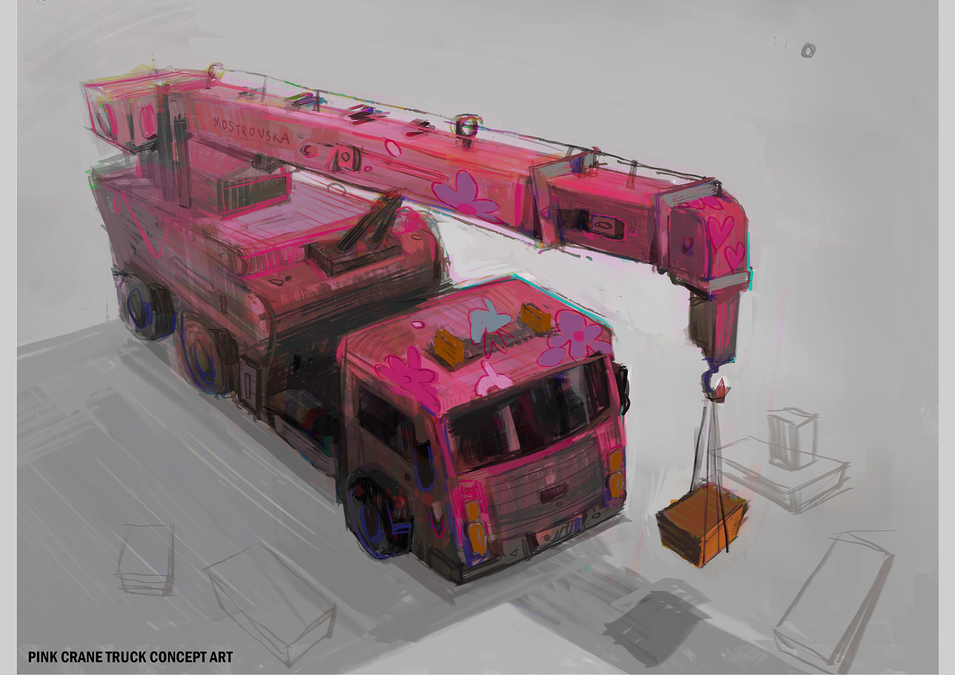 PINK CRANE TRUCK CONCEPT ART (2021)