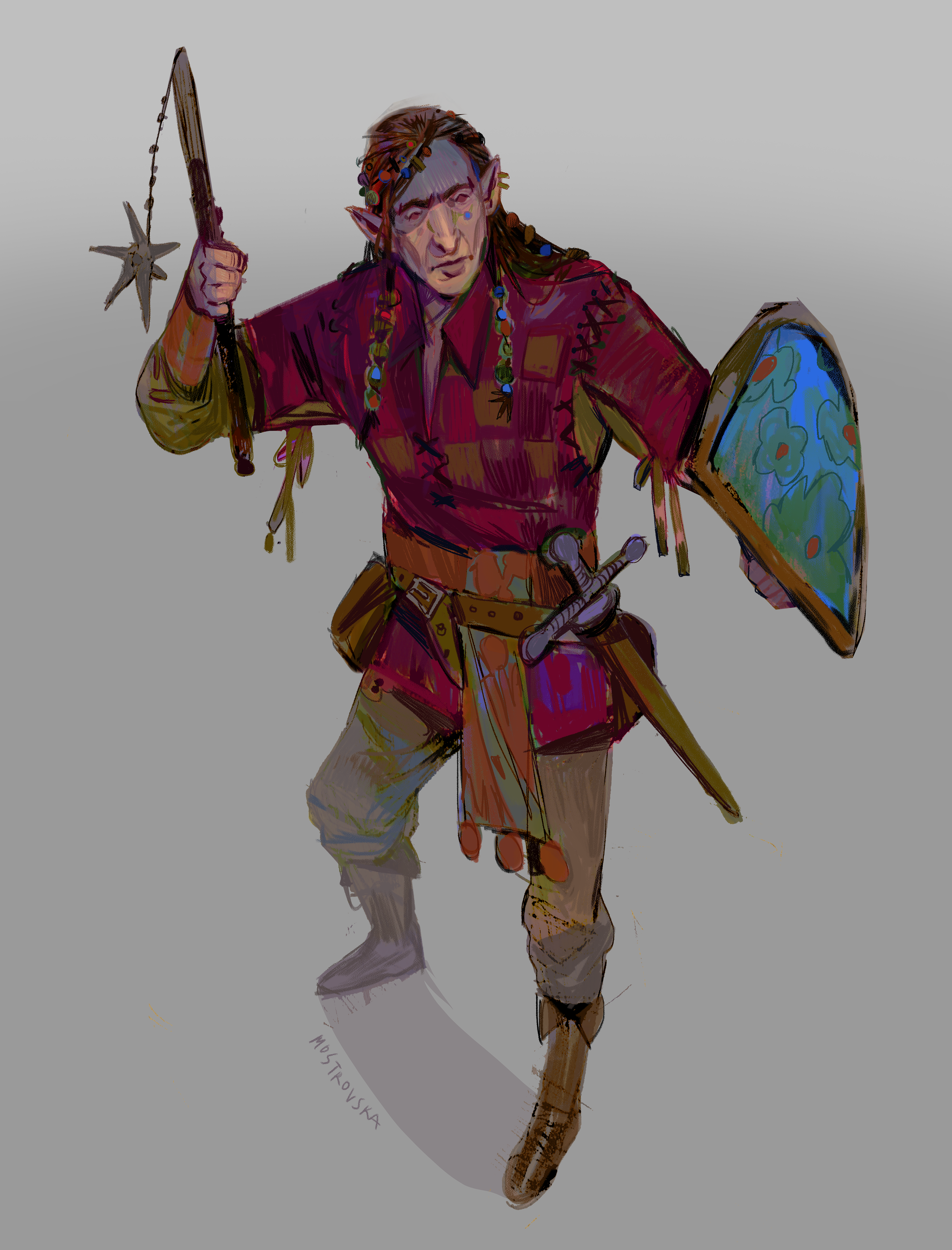 ELVEN FIGHTER- DEVELOPED CONCEPT ILLUSTRATION (2022)