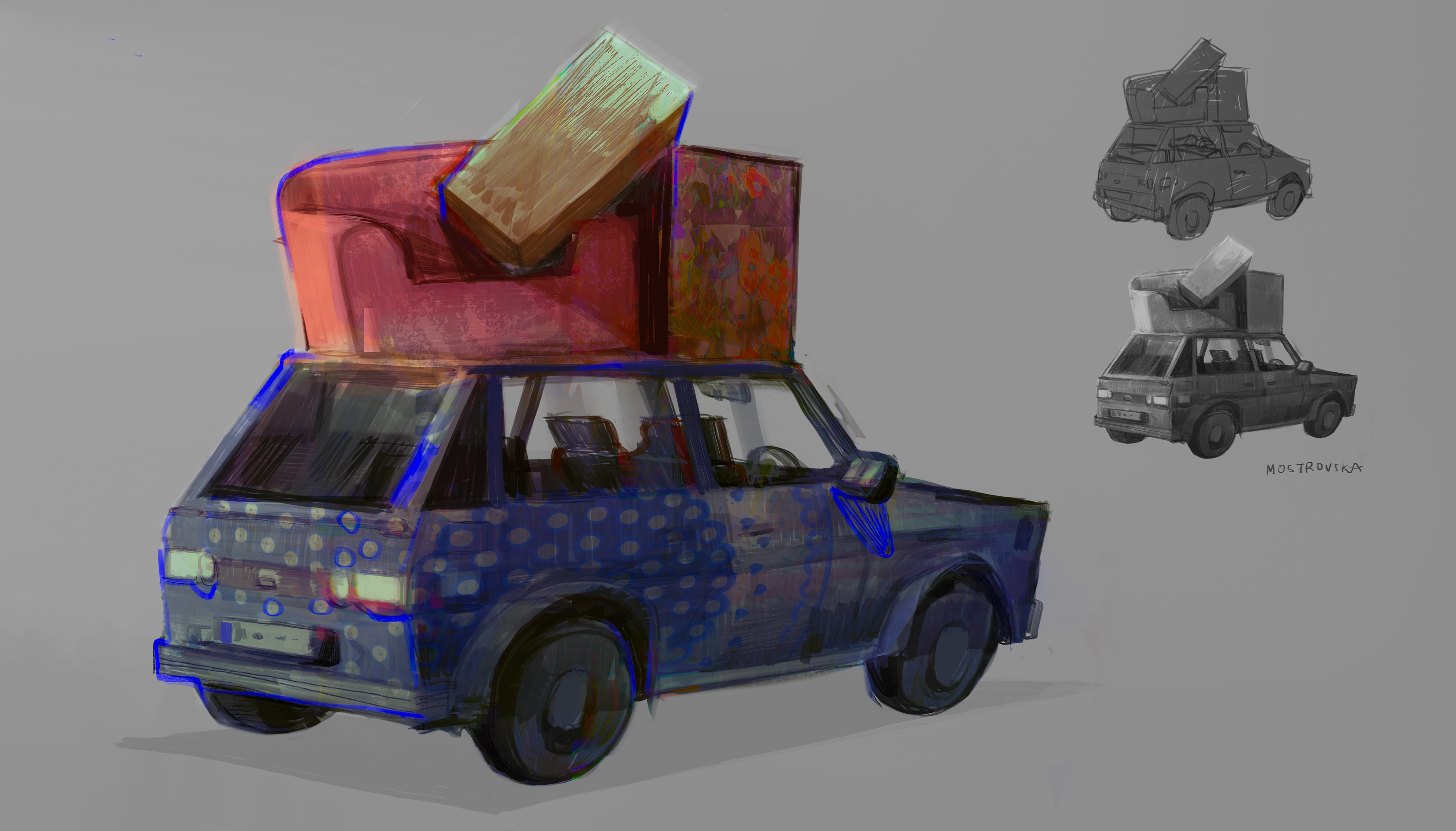 SIMPLE CAR WITH BAGGAGE CONCEPT ART 1 (2021)