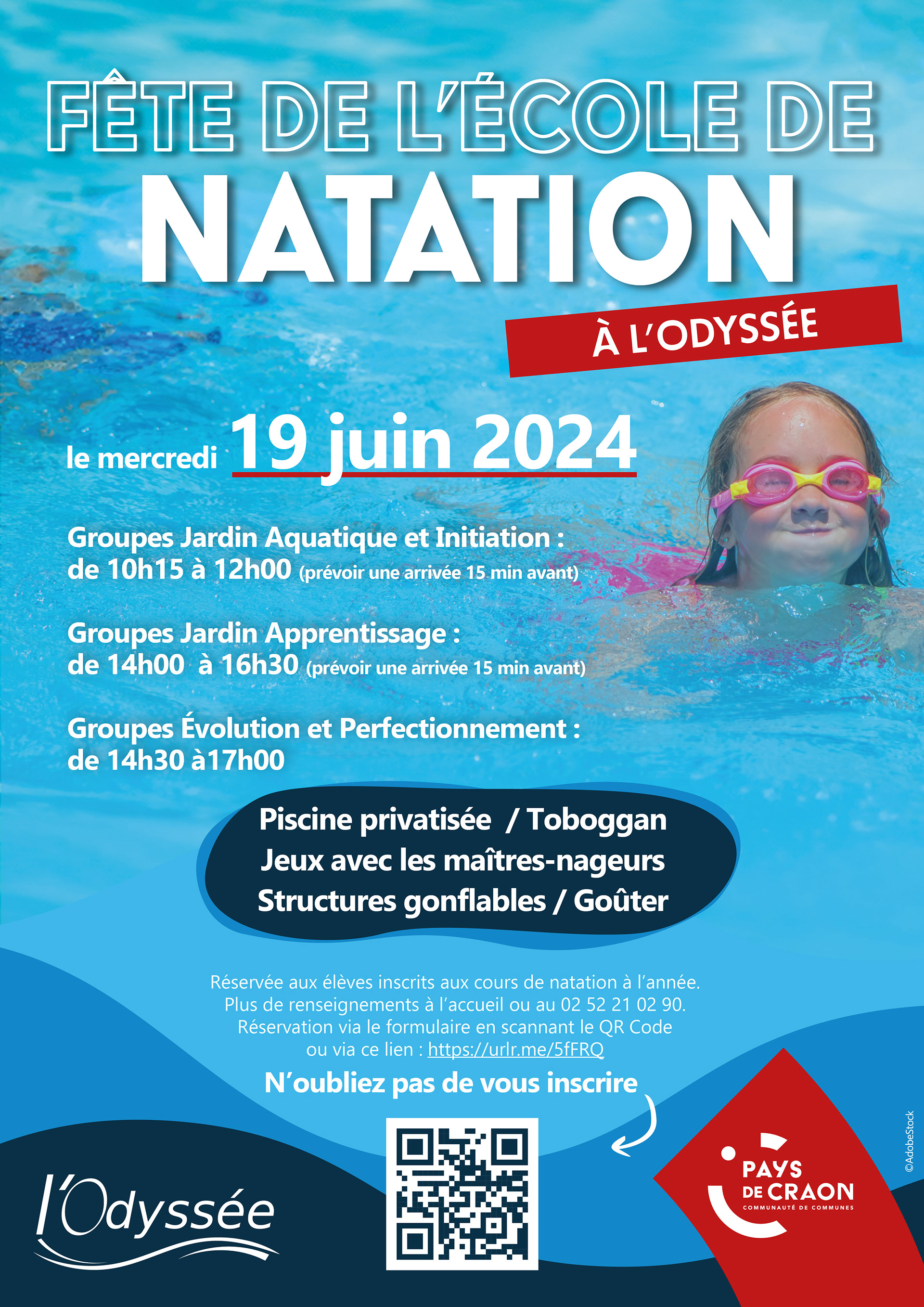 Affiche "Fête de l'école de natation"