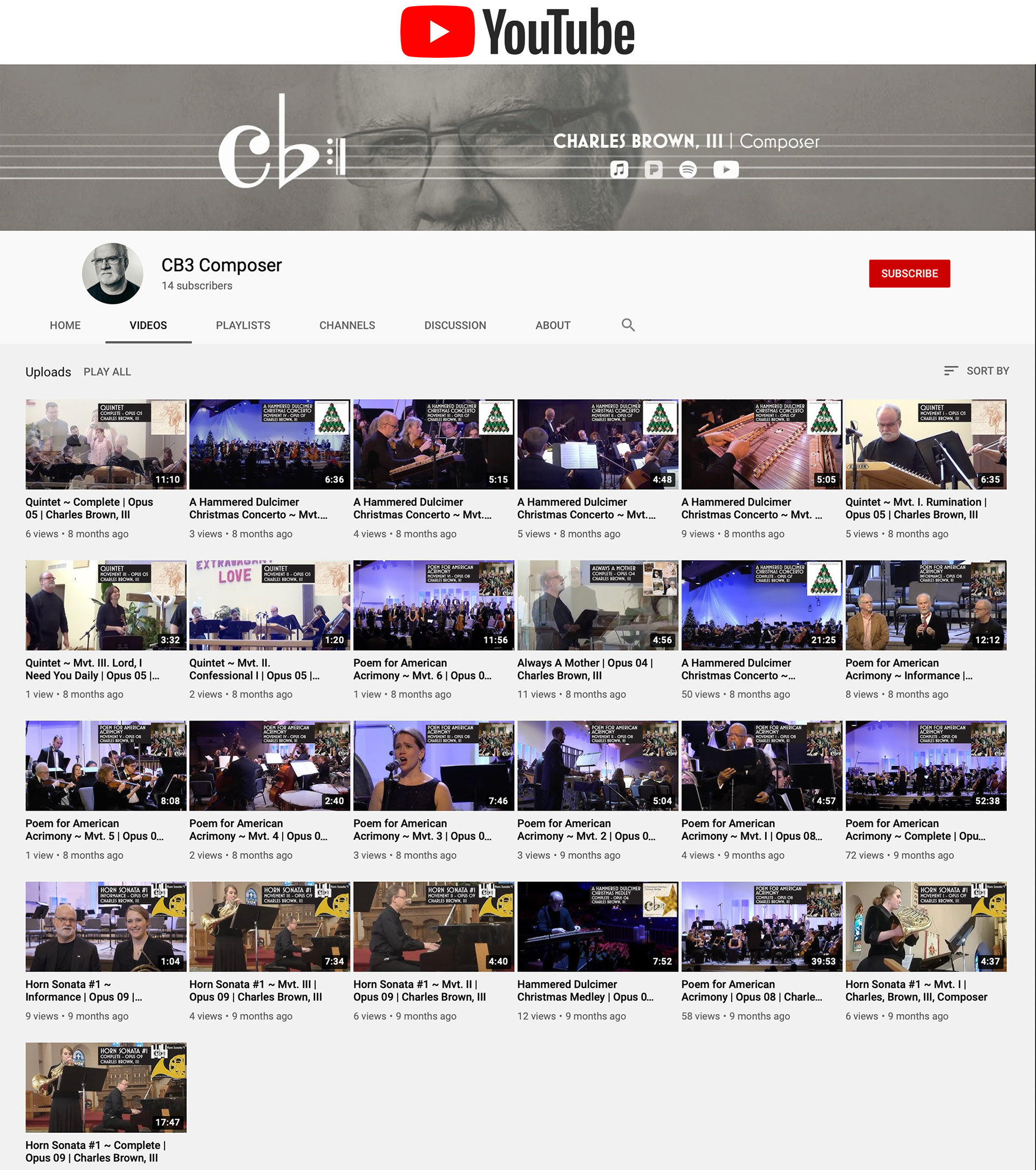 YouTube Header and Thumbnails