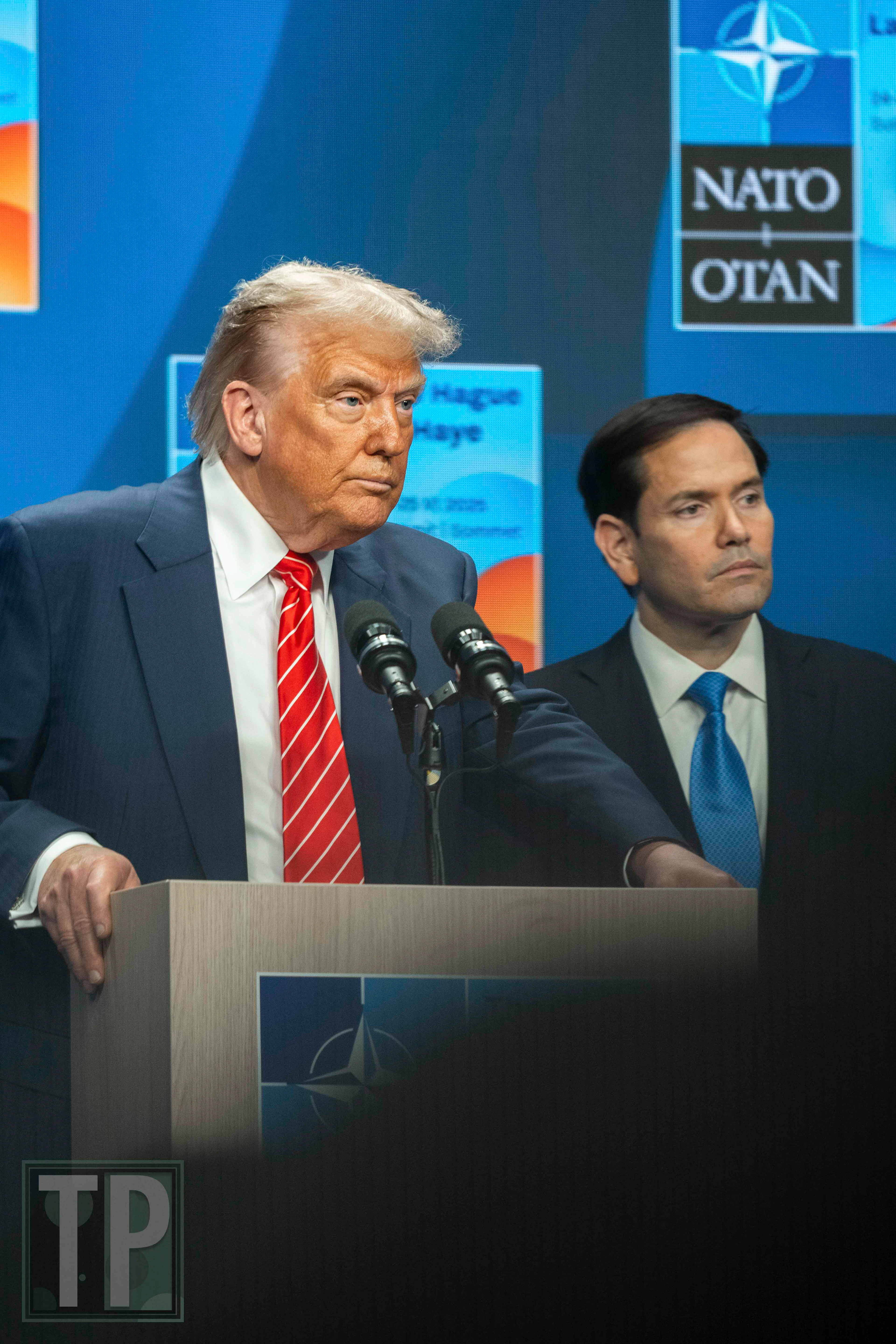 Following the Heads of State level meeting of the North Atlantic Council, US President Donald Trump, accompanied by Secretary of State Marco Rubio and Secretary of Defense Pete Hegseth, held a press conference to discuss the outcomes of the 2025 NATO Summit.
