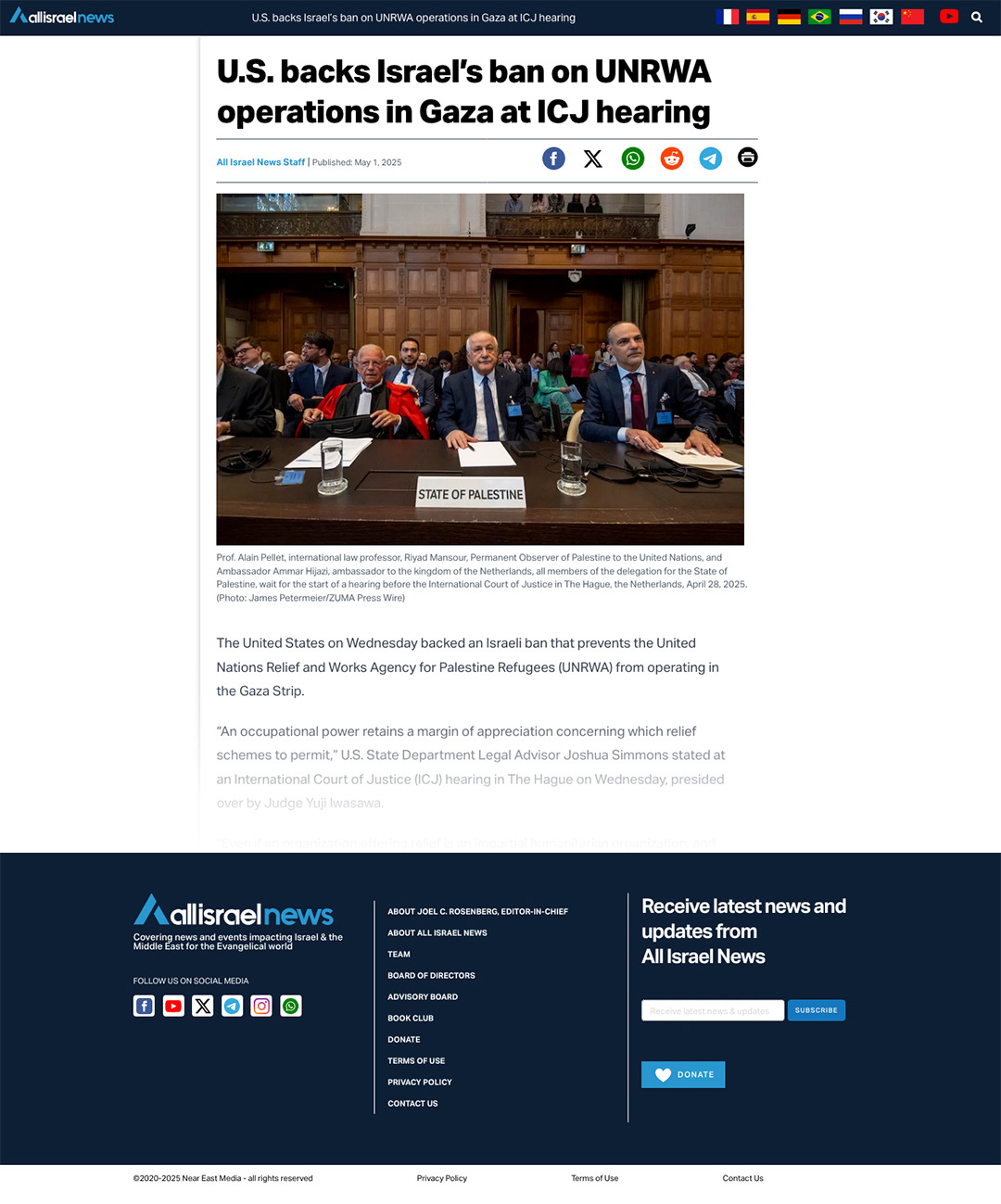 AllIsraelNews.com [Israel] - May 1, 2025