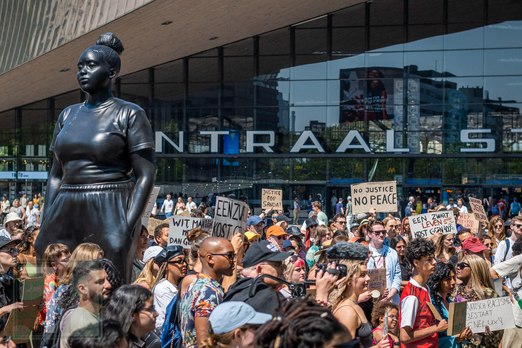 June 10, 2023 - Demonstrators Remember The Death of Sanda Dia - Who Was Killed During A Fraternity Hazing in Belgium - Rotterdam, the Netherlands
