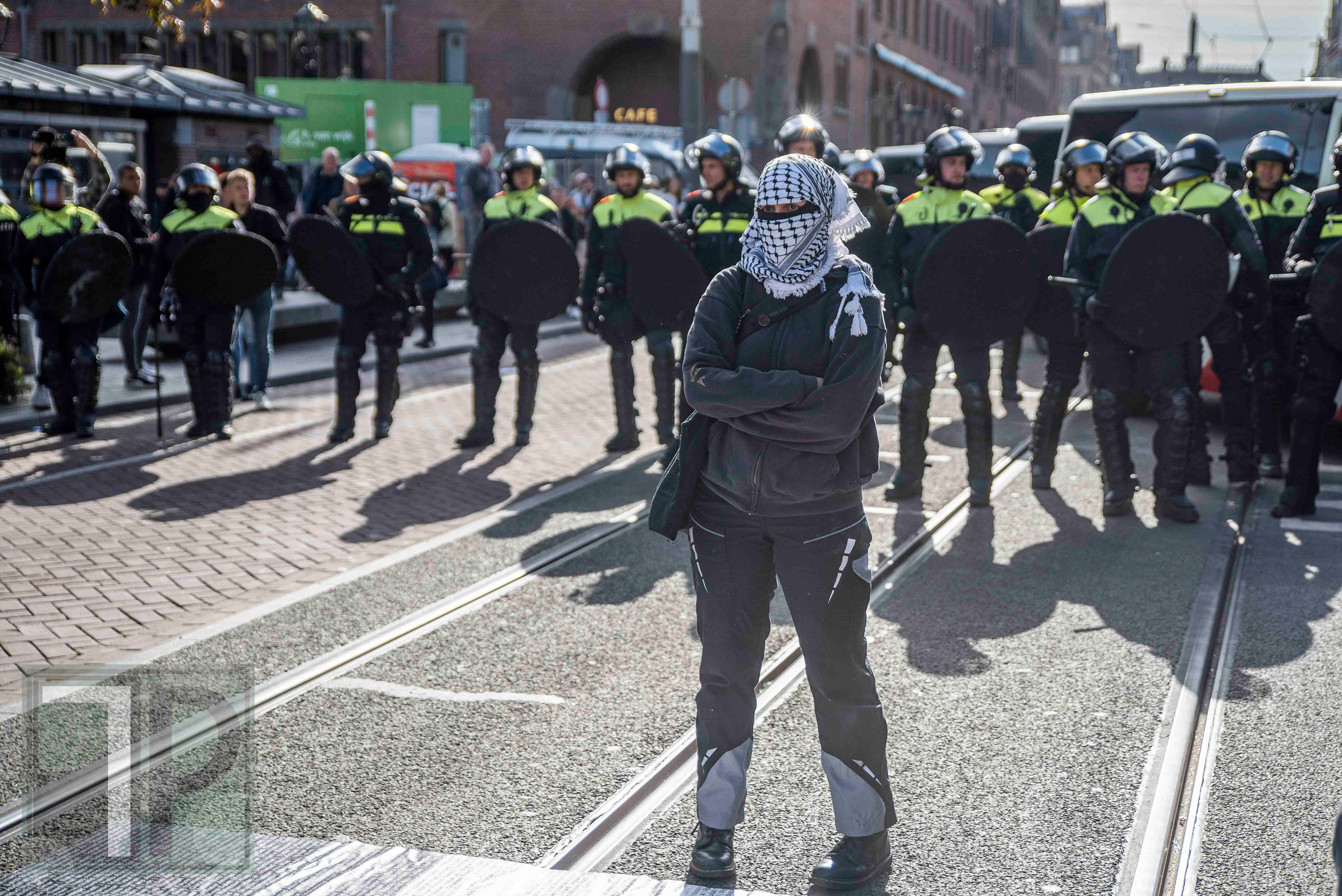 October 7, 2024 - Palestinian activists and supporters clashed with Dutch police for several hours as they slowly moved through the city’s streets.