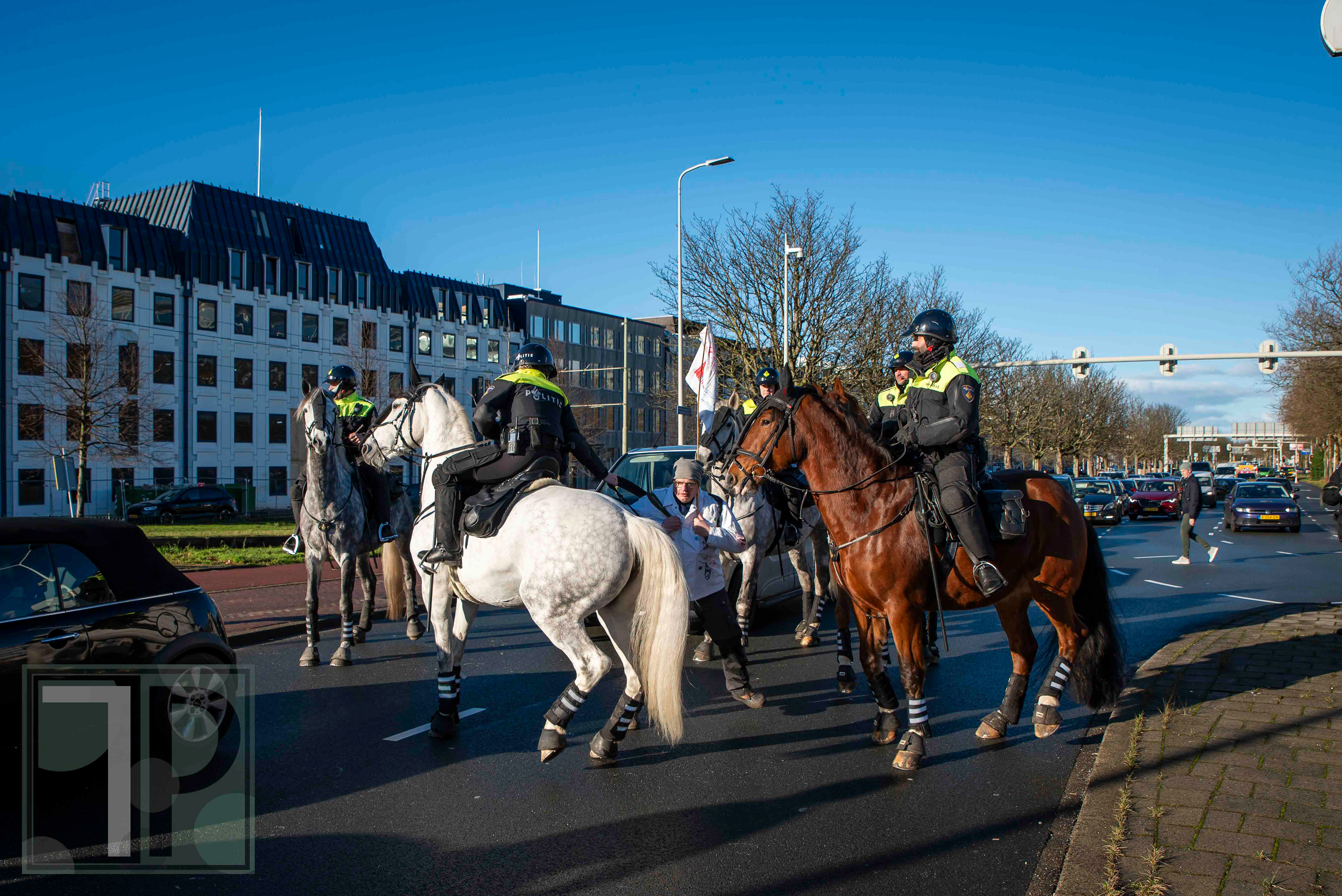 Activists demanded an end to Dutch subsidies to the fossil fuel industry.