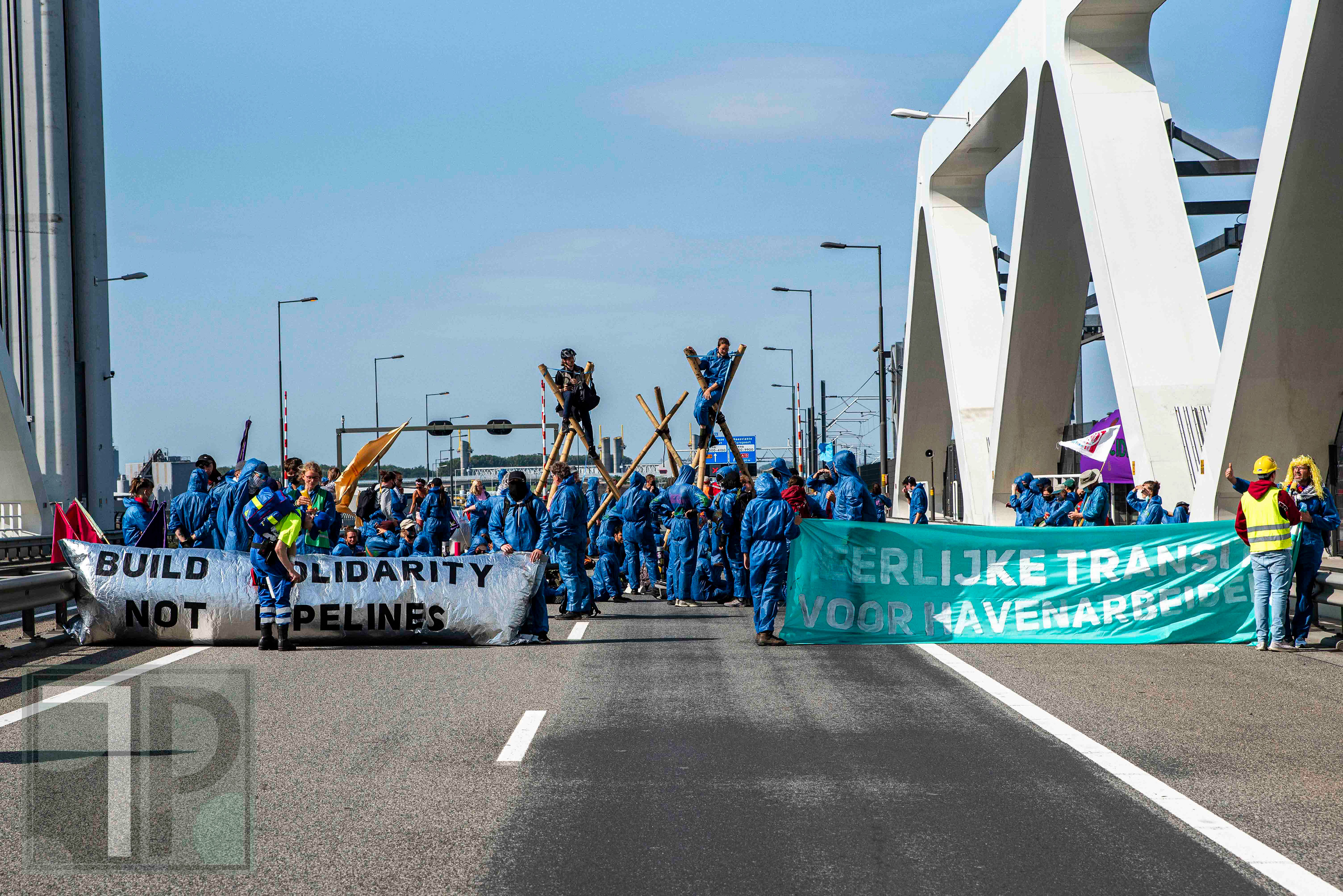 August 31, 2024 - Extinction Rebellion Activists and Supporters Block The Botlek Bridge - A Key Bridge Connecting The Dutch Harbor With The Country's Interior.