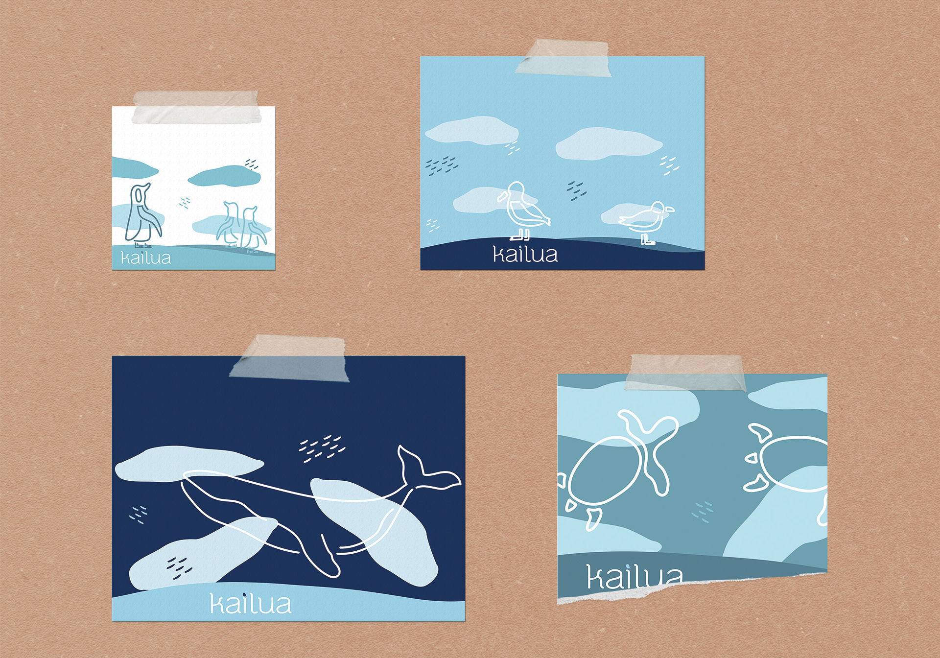 Mural con las ilustraciones