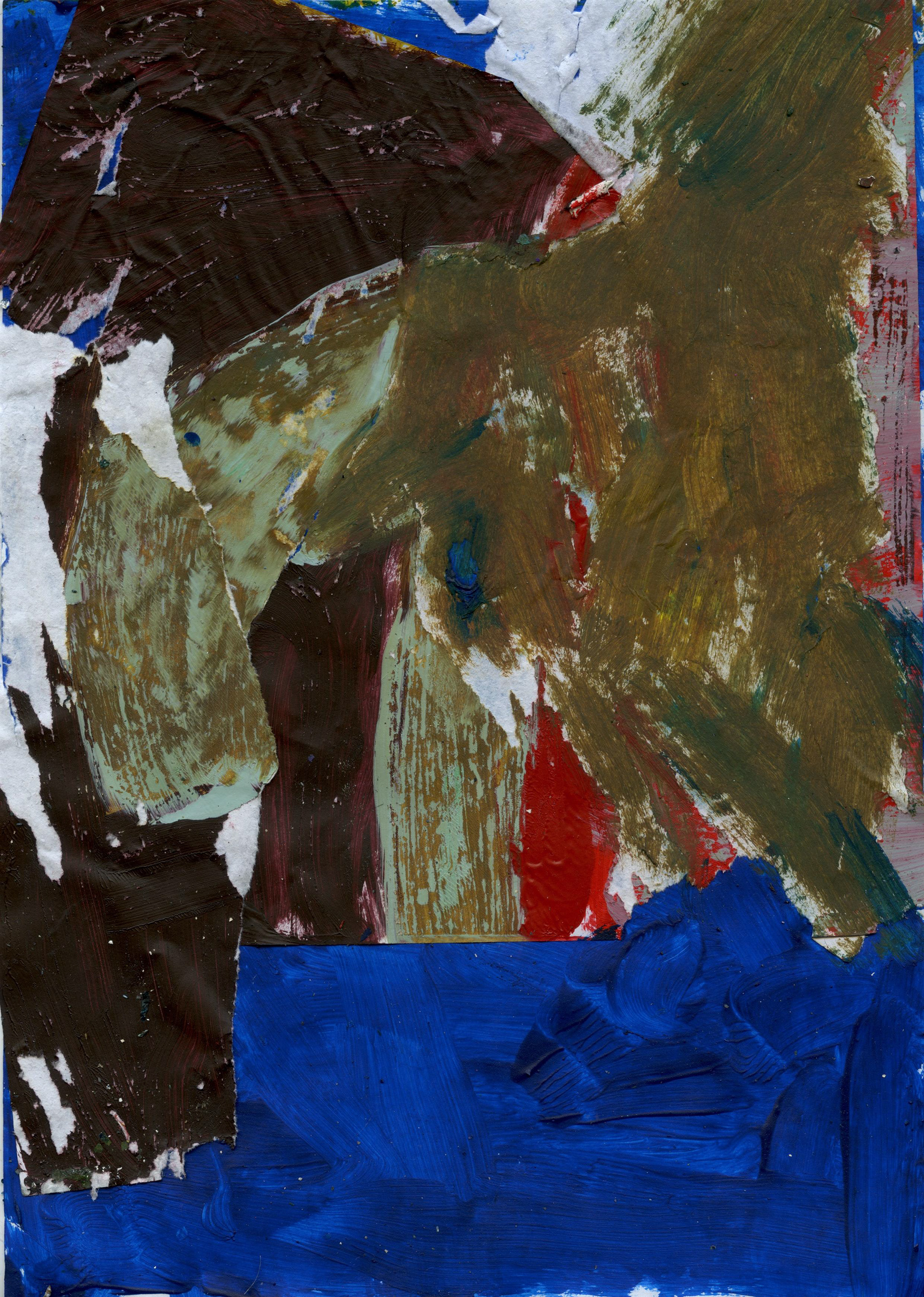 Cutup Painting, Pasted paper, Acrylic on Paper, 21x29.7cm 2025
