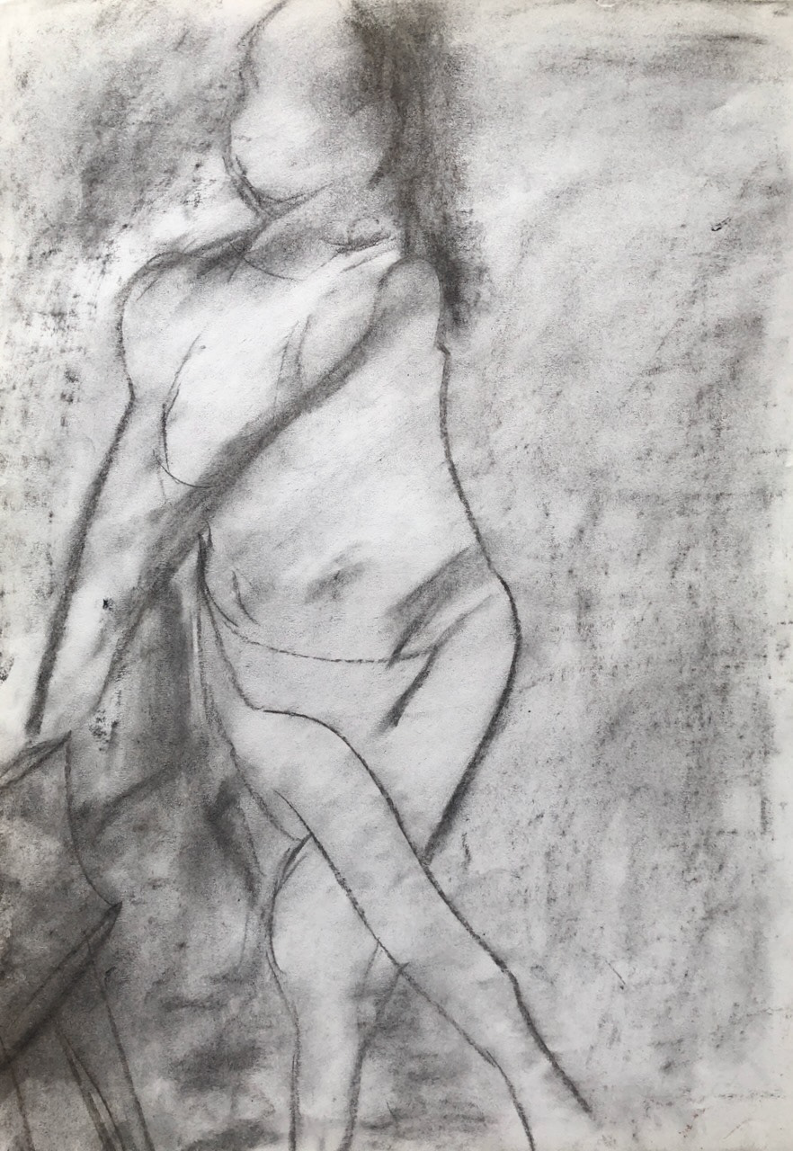 Figure, 2024, Charcoal on Paper, A3