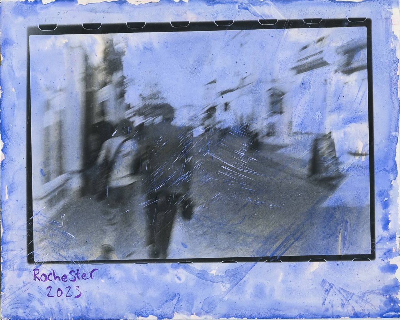 Rochester, Watercolour on Silver Gelatin Print, 8x10", 2023