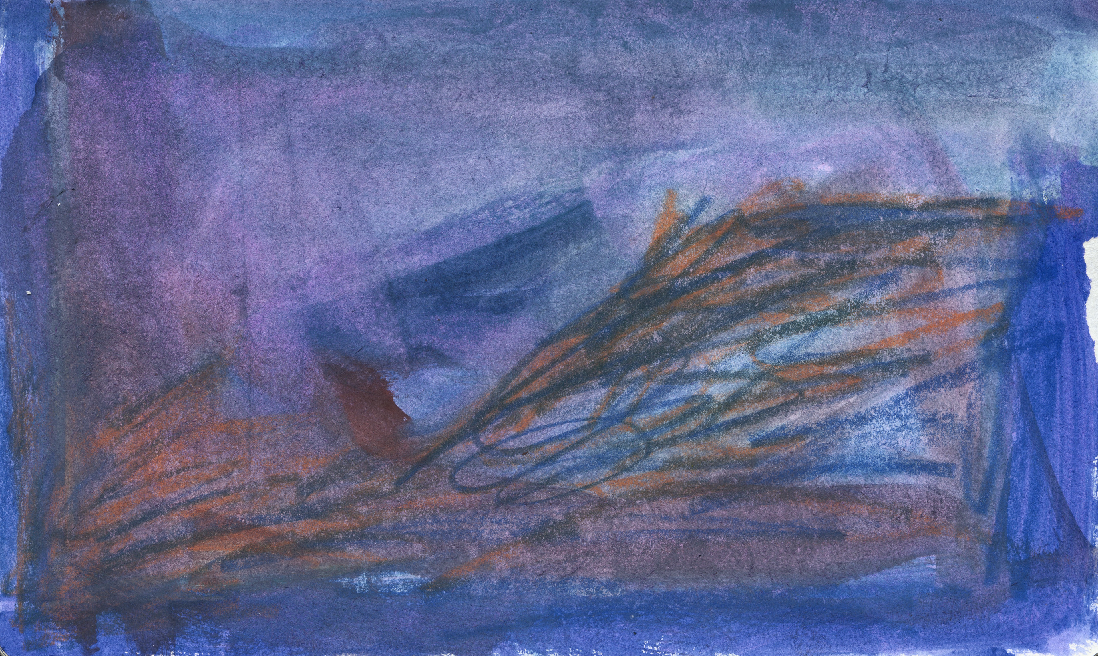 Abstract, Gouache, Watercolour and Pencil on Paper, 14.8 x 21cm, 2025