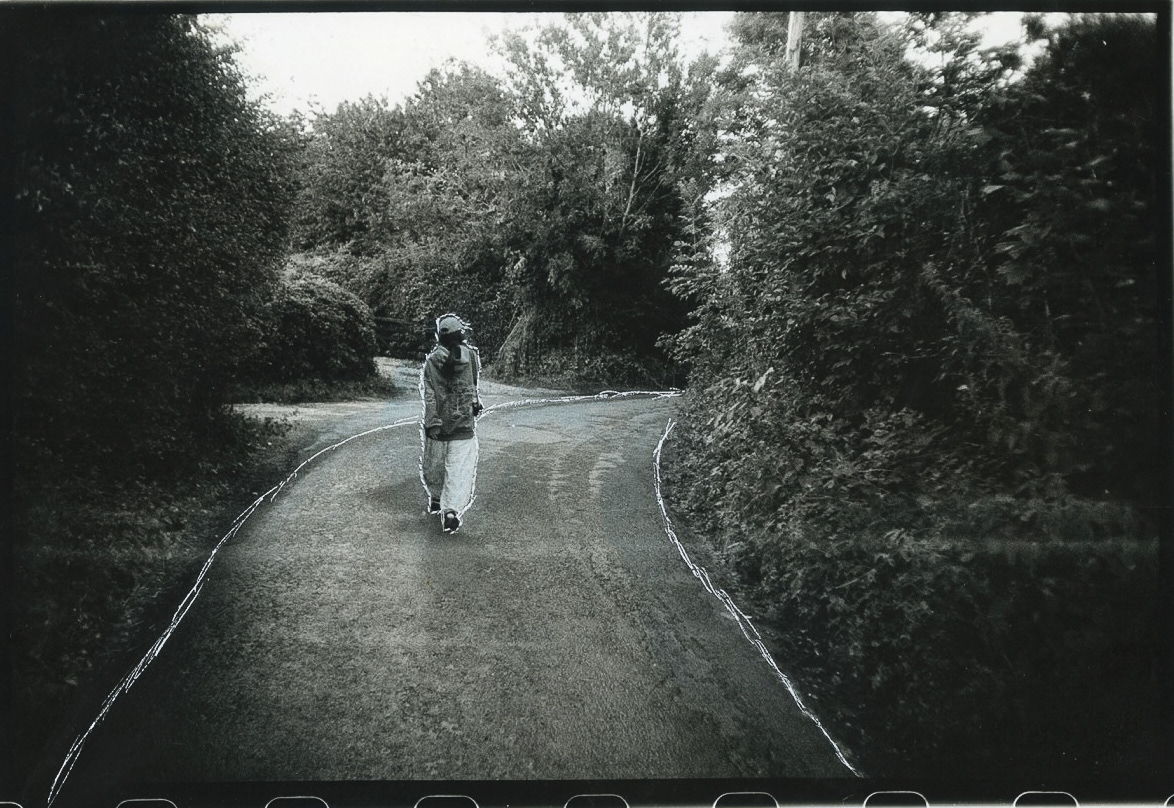 Ren walking in Snodland, Silver Gelatin Print, 8x10", 2023