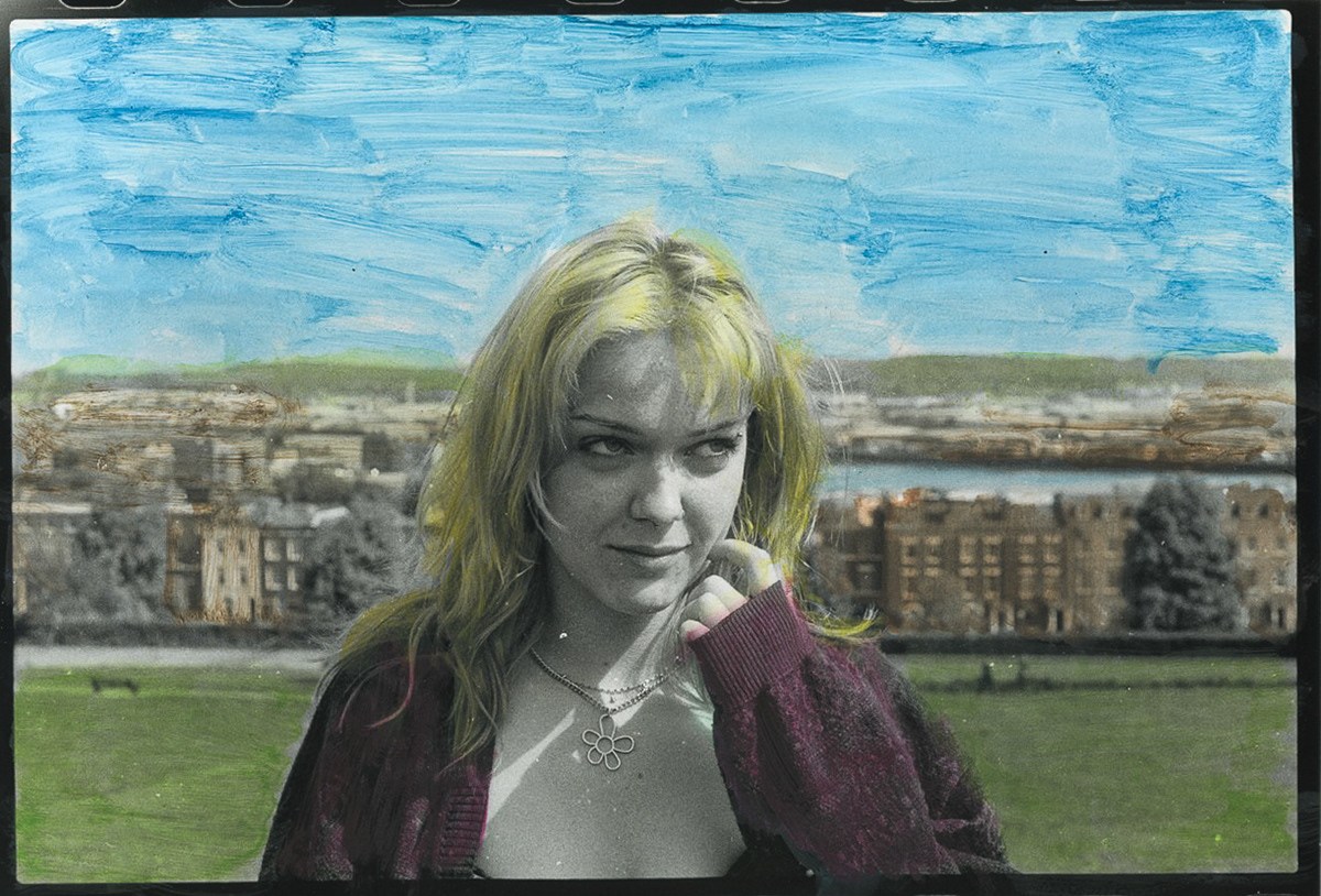 Daisy at Jackson's, Watercolour on Silver Gelatin Print, 8x10", 2023