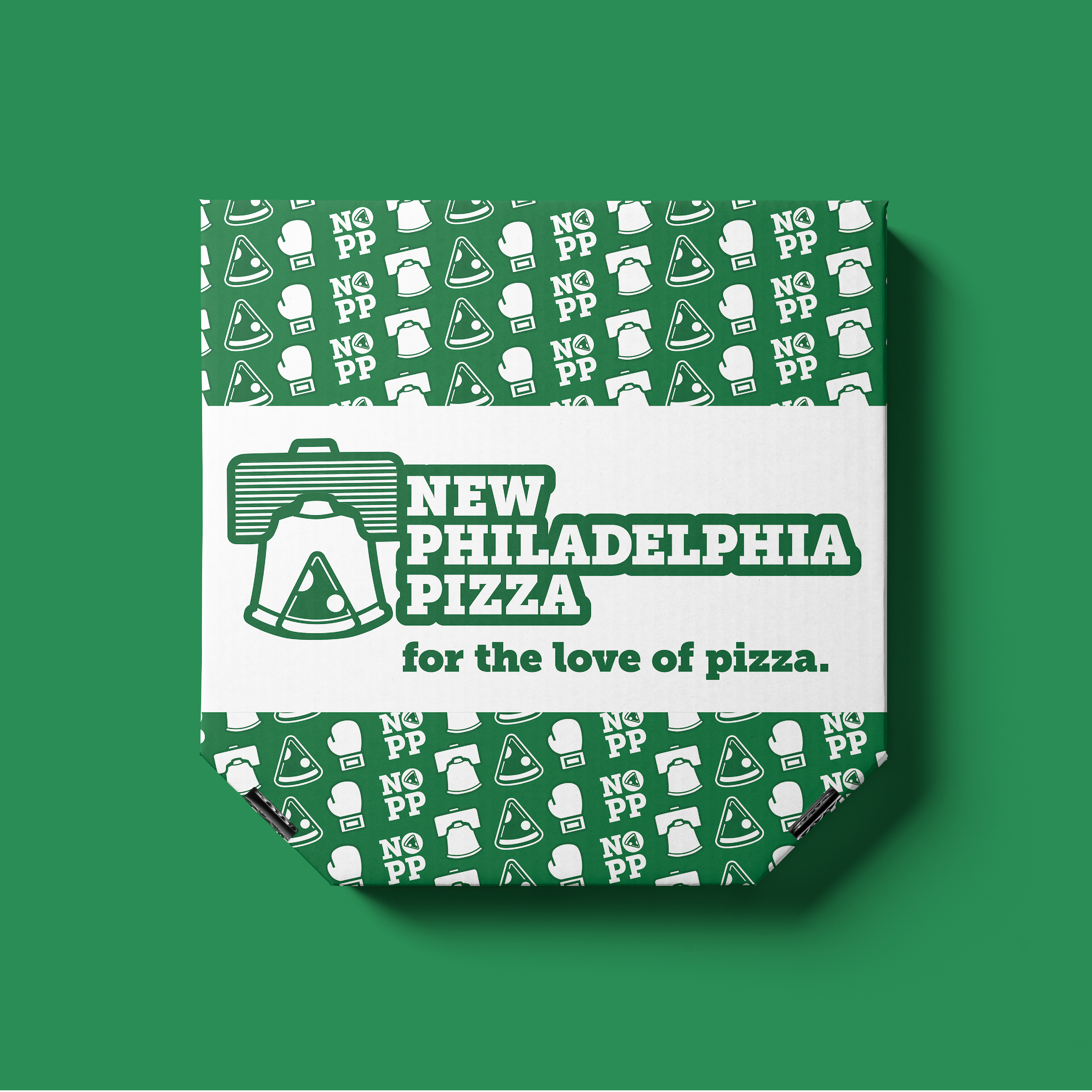 Pizza Box Mockup with Pattern