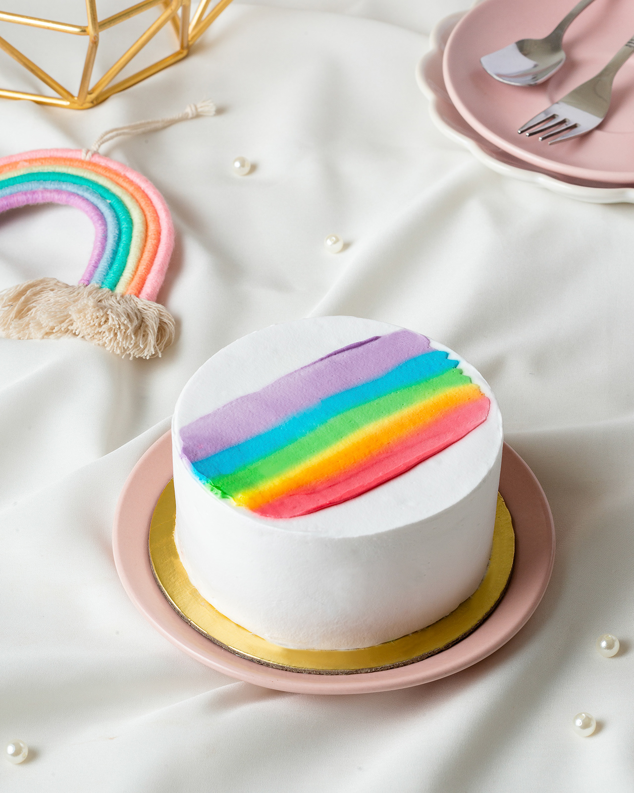 Rainbow Bento Cake prop styling for CakeMan