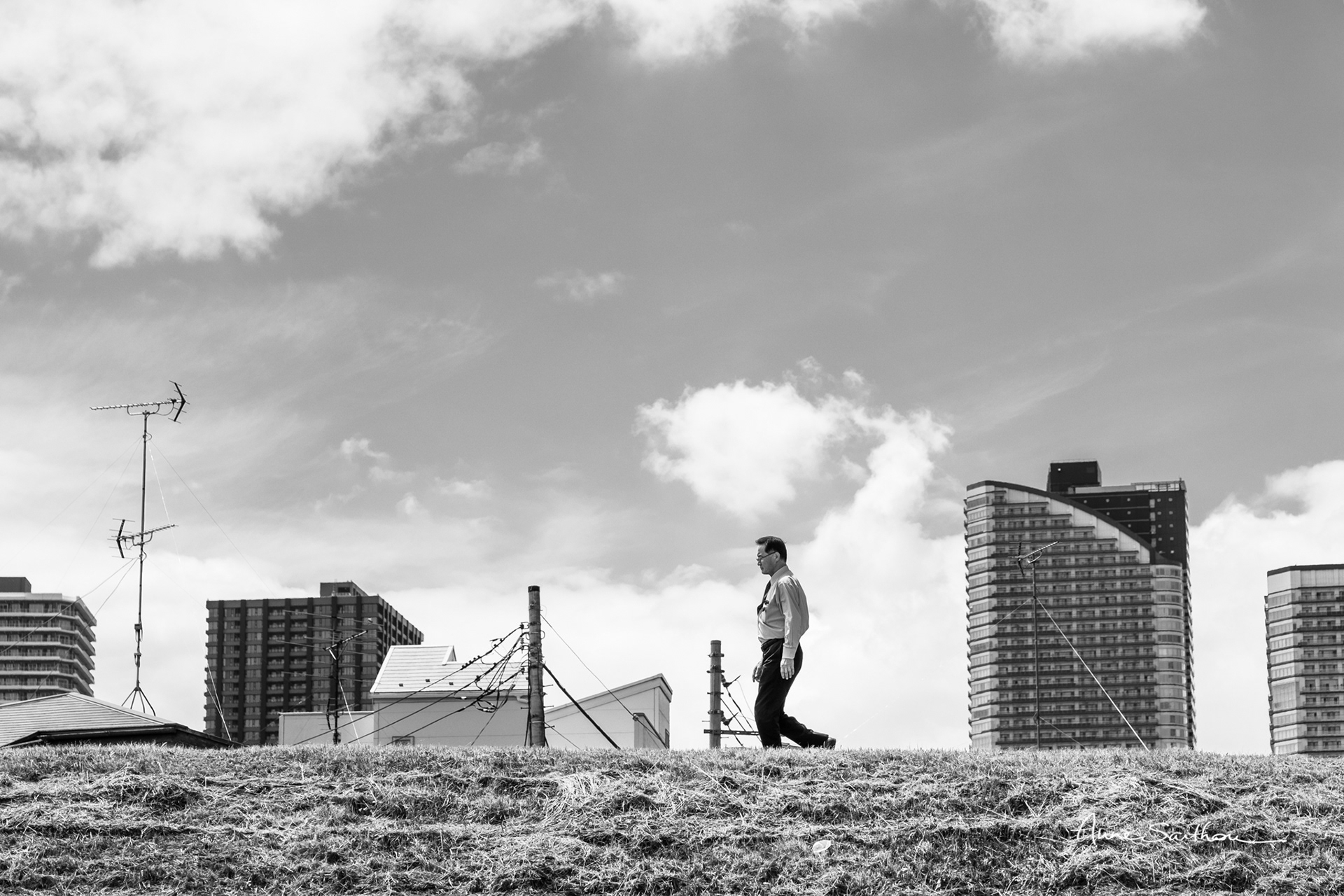 Skyline et homme