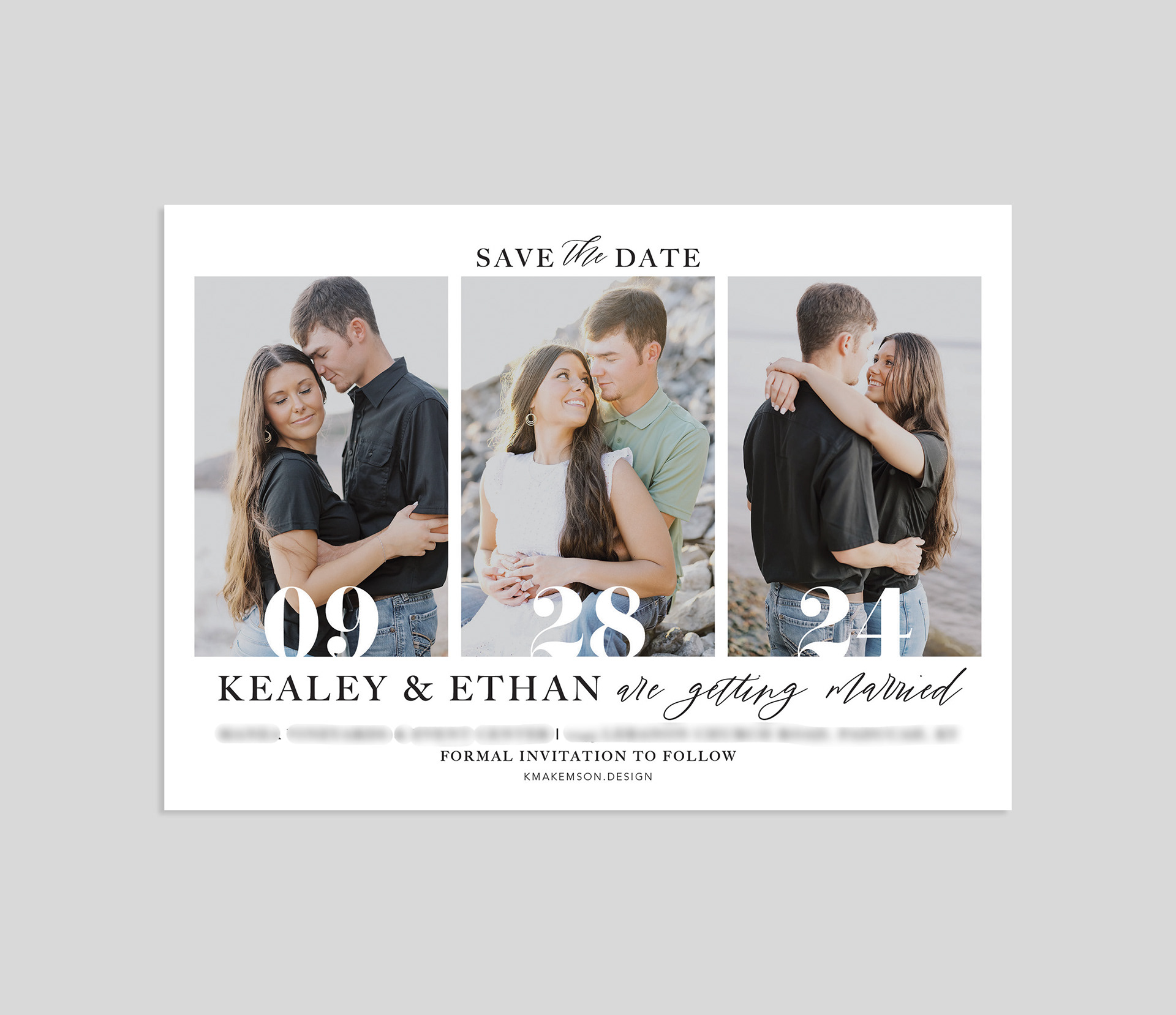 Ethan and Kealey''s Wedding Save the Date Cards