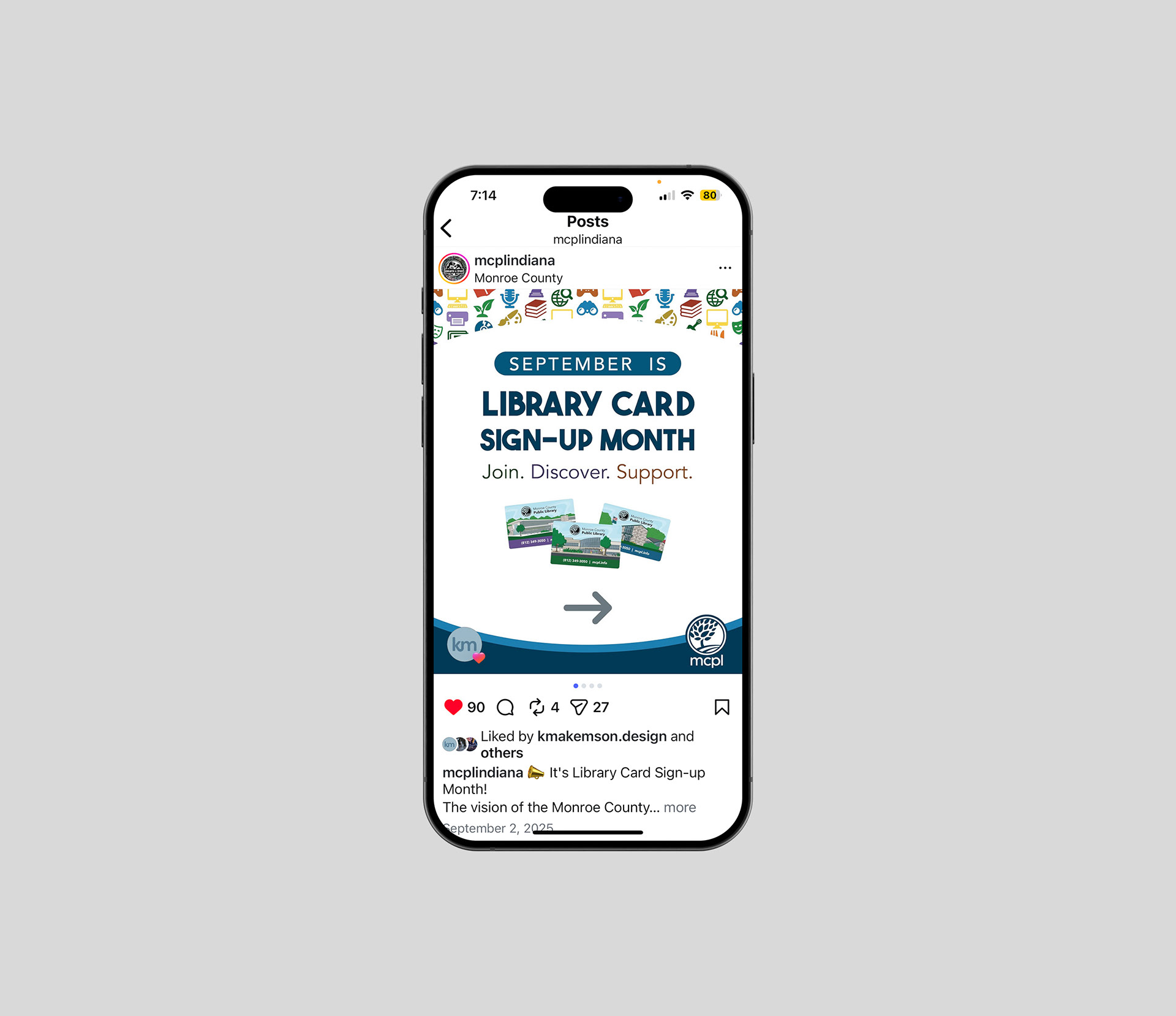 2025 Library Card Sign-Up Month Social Graphics