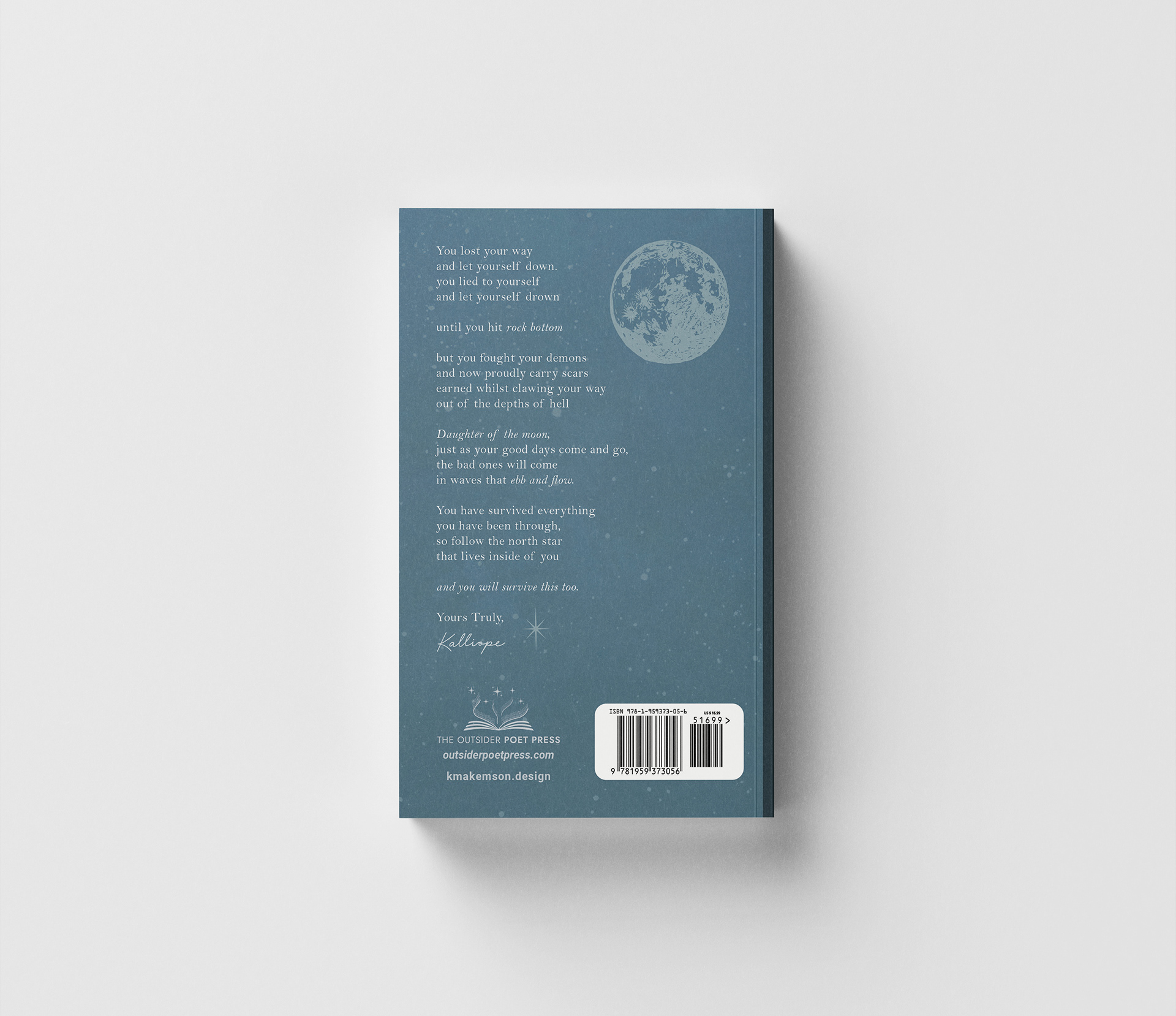 "Yours Truly, Kalliope" by Kalliope Kay (Back Cover)