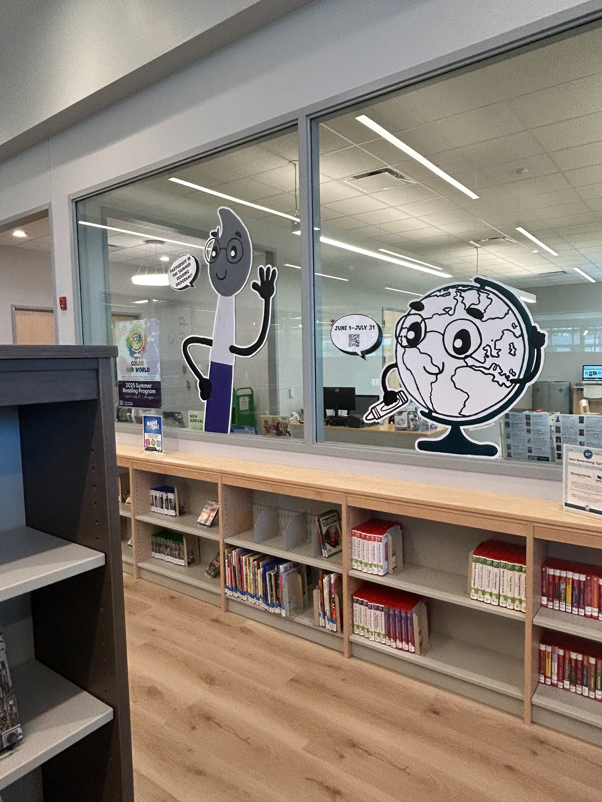 Summer Reading Window Painting Southwest Branch "Color Our World" May 2025