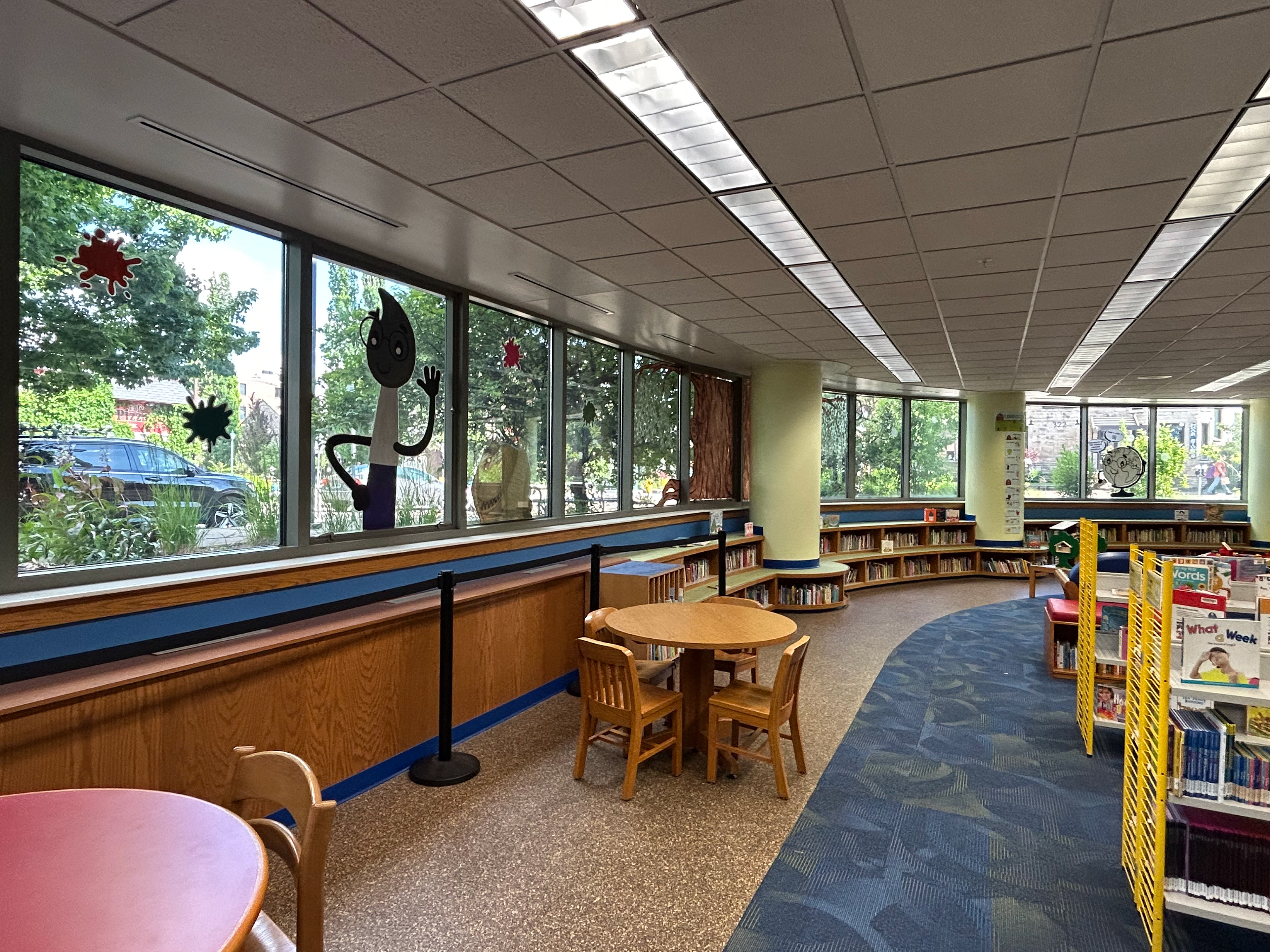 Summer Reading Window Painting Downtown Library "Color Our World" May 2025