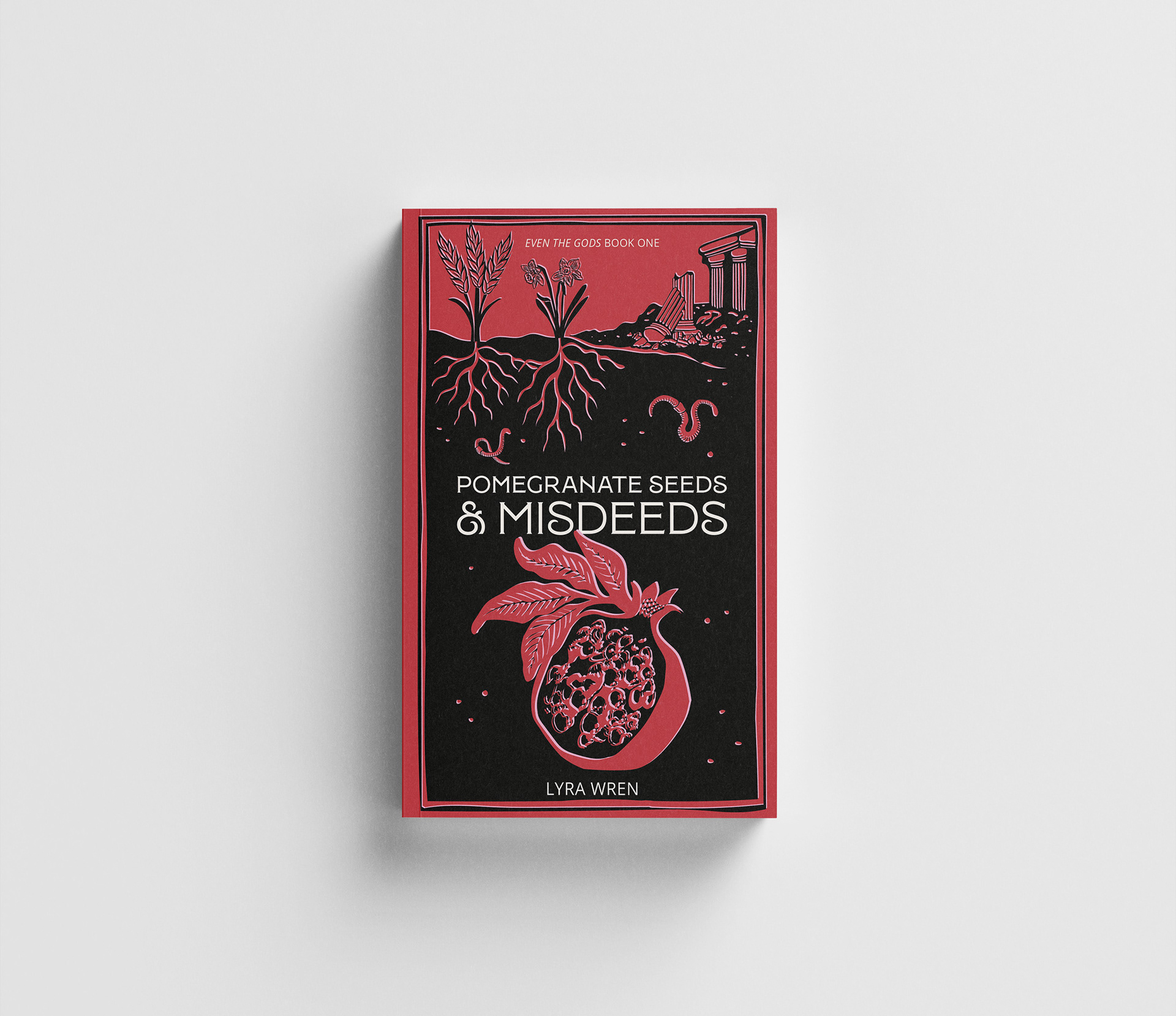 "Pomegranate Seeds & Misdeeds" by Lyra Wren (Front Cover)