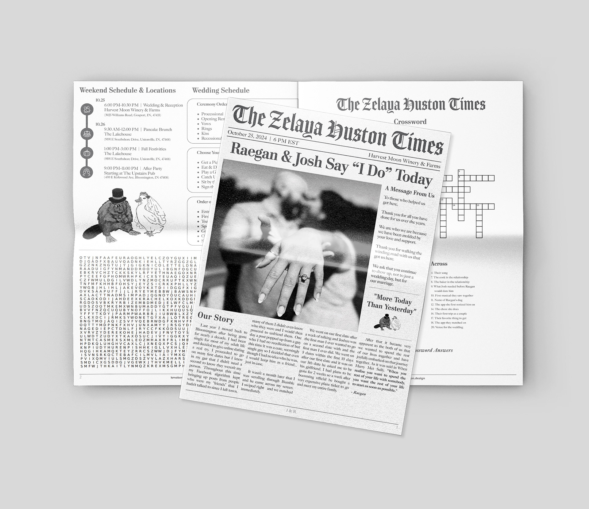 Raegan and Josh's Wedding Newspaper