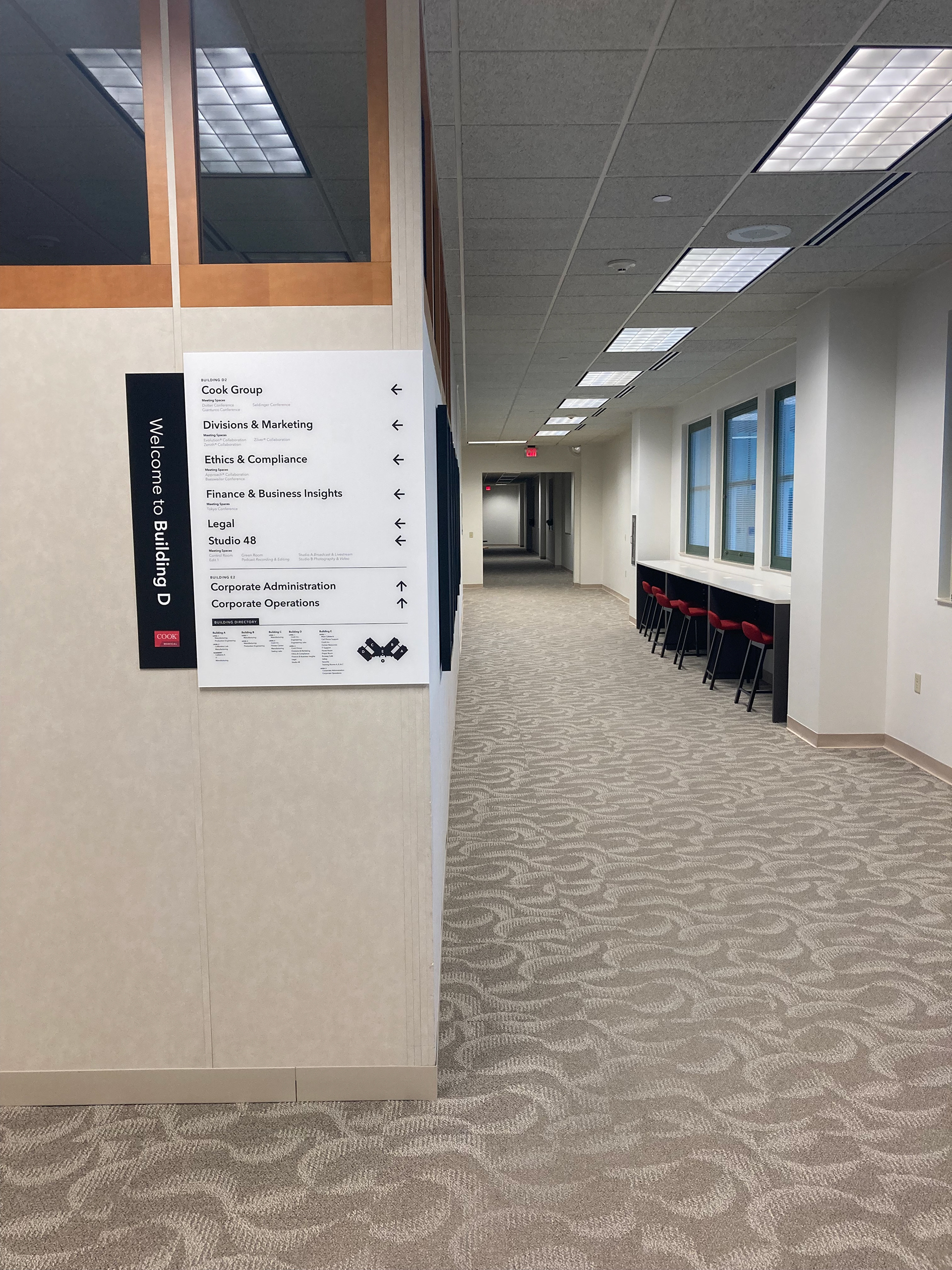 Wayfinding System at Cook Medical Global Headquarters