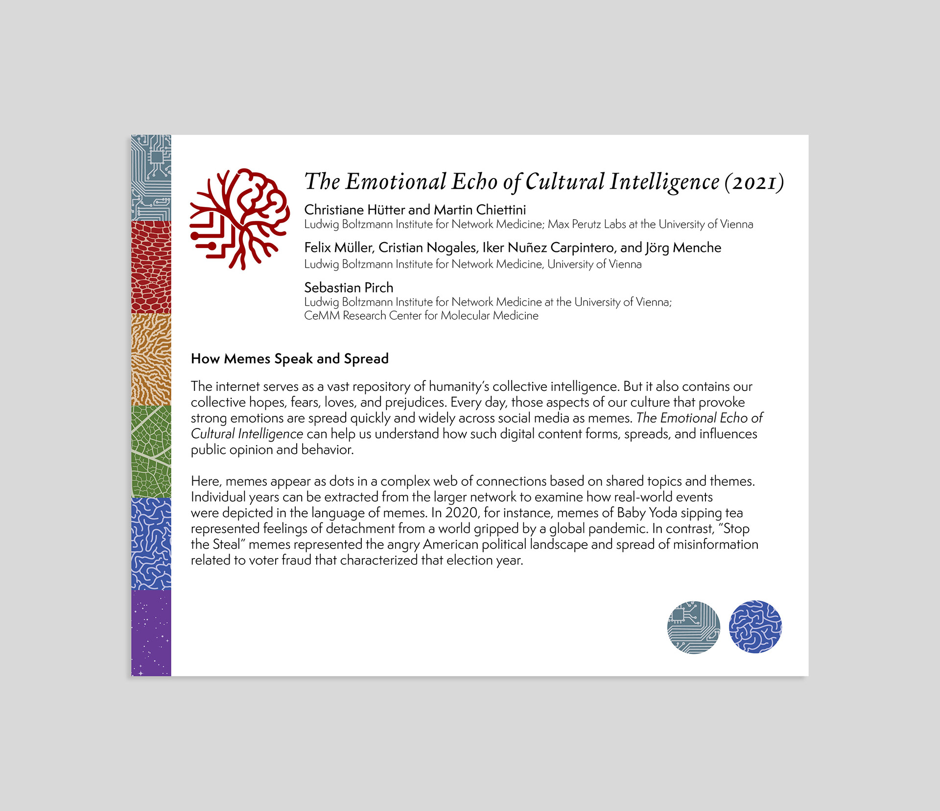 Envisioning Intelligences  Exhibition Object Label Example