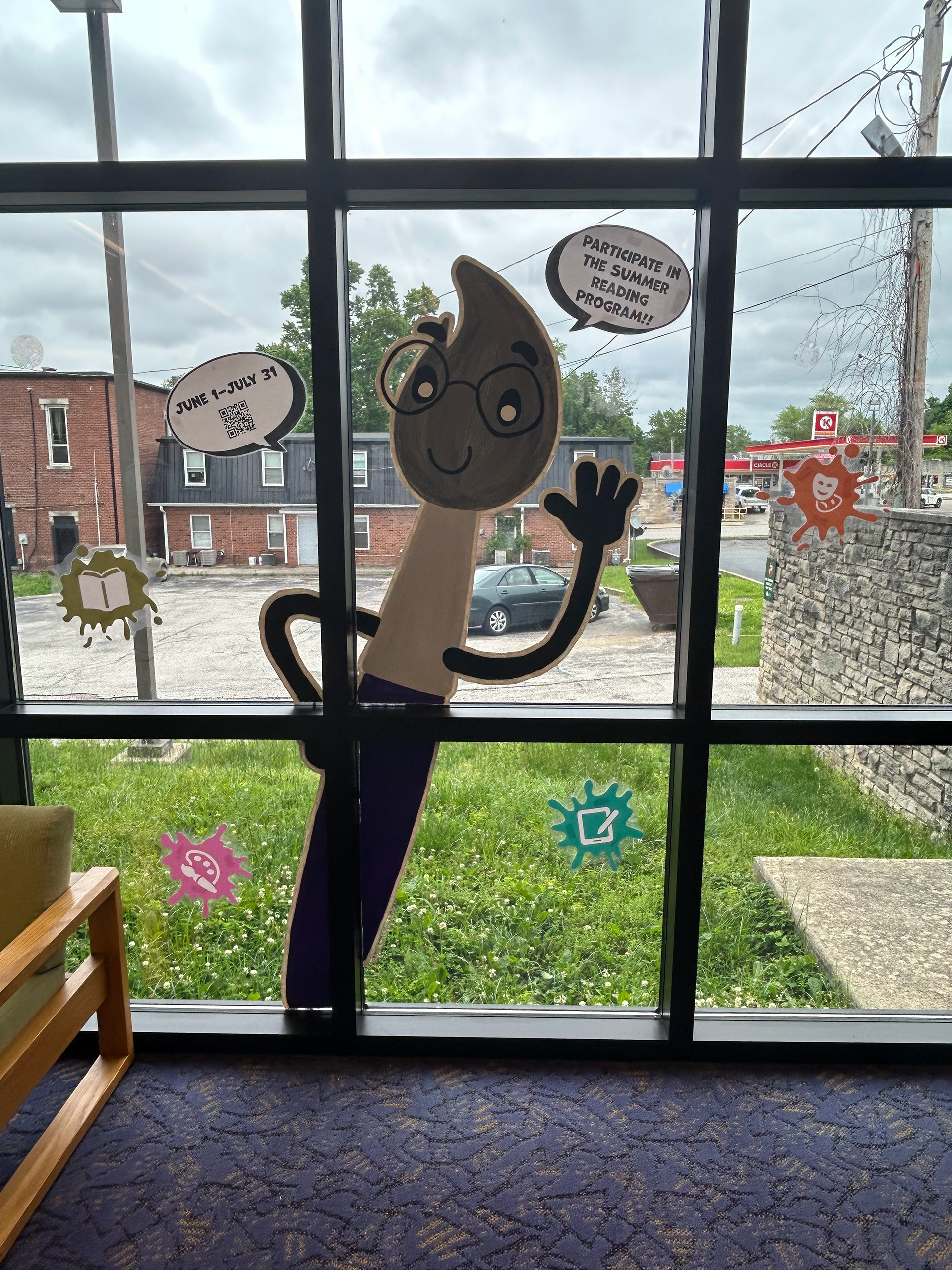 Summer Reading Window Painting Ellettsville Branch "Color Our World" May 2025