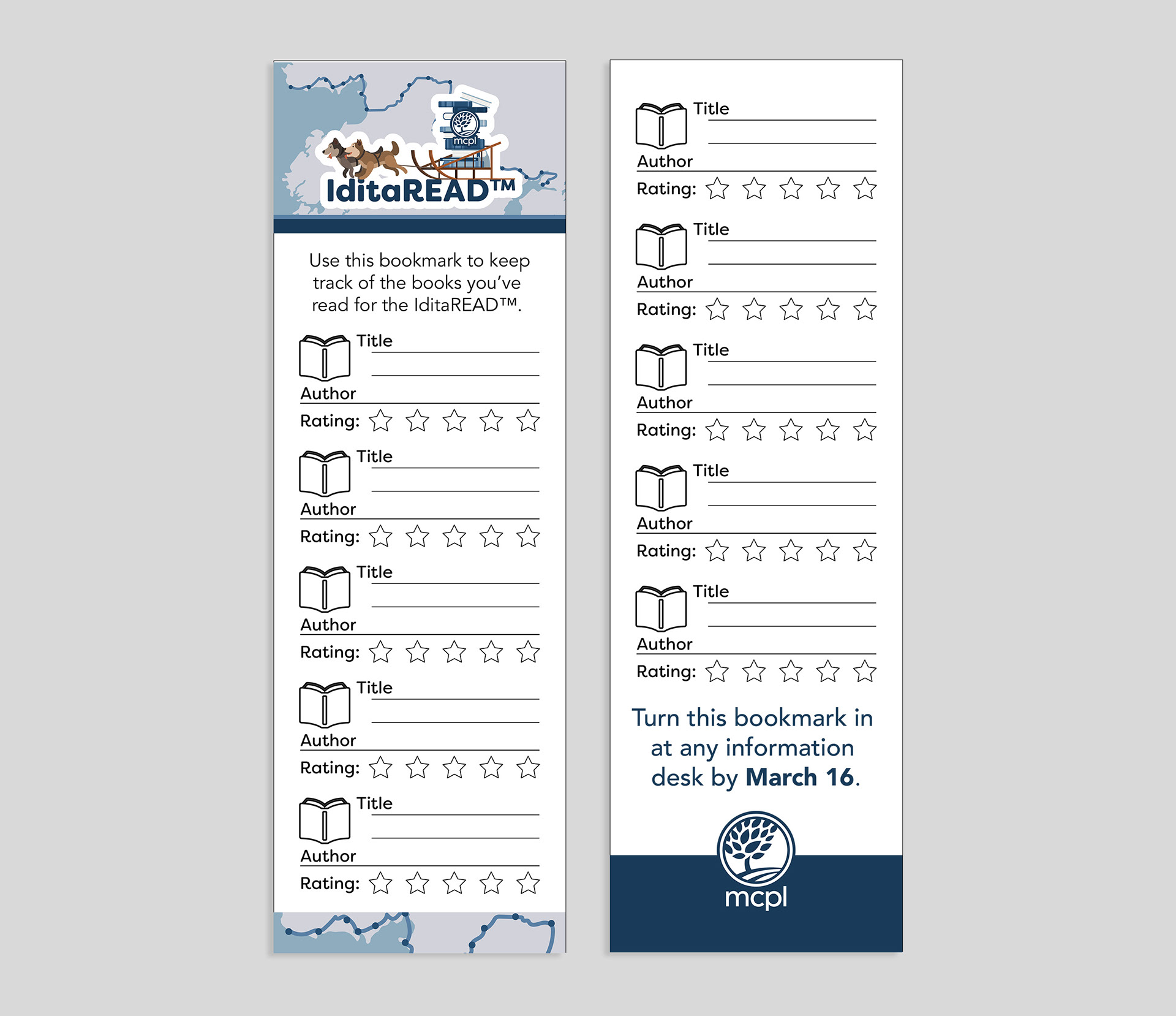 Iditaread™ Reading Log Bookmark