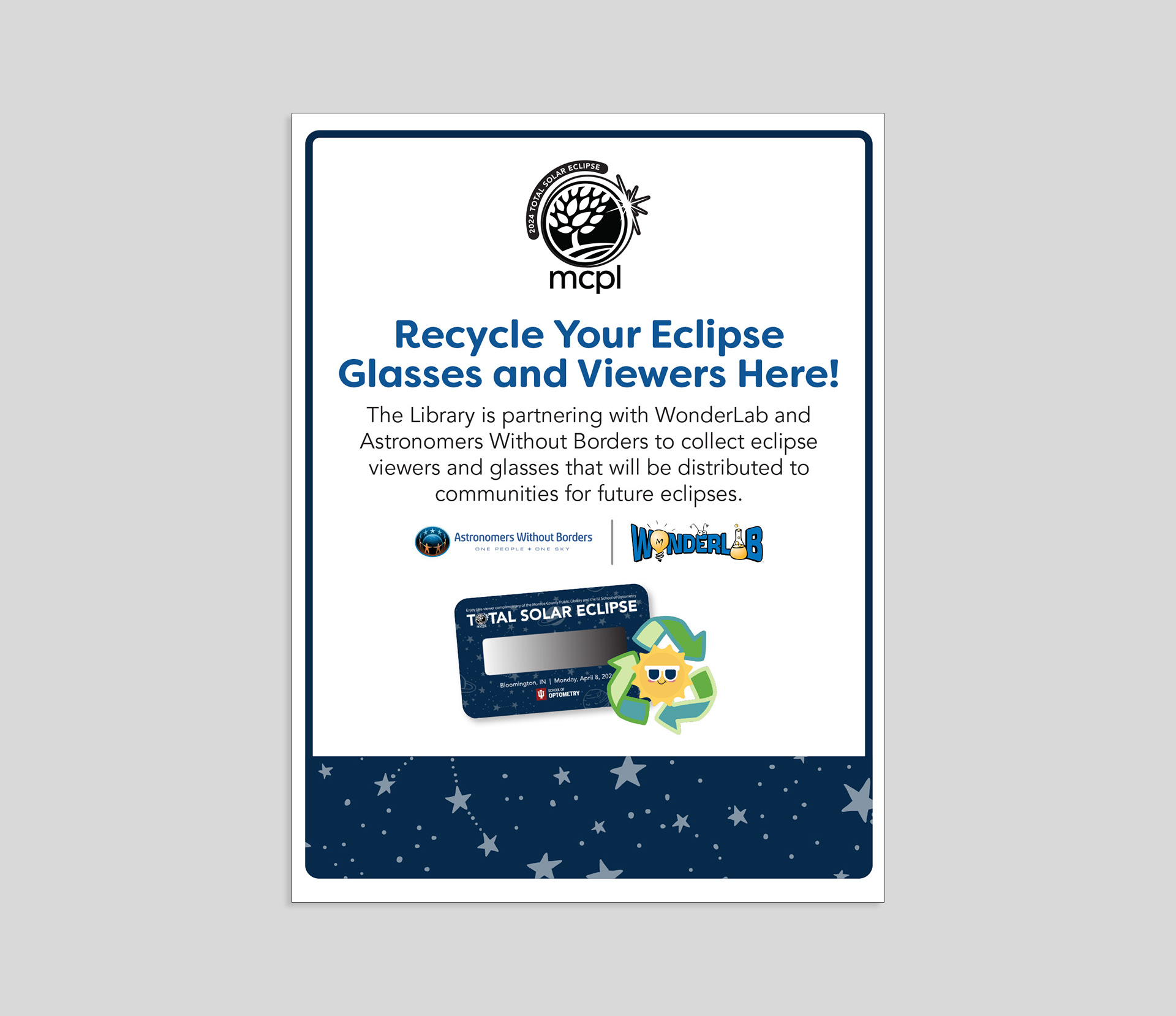 Eclipse Viewfinder Recycling Sign
