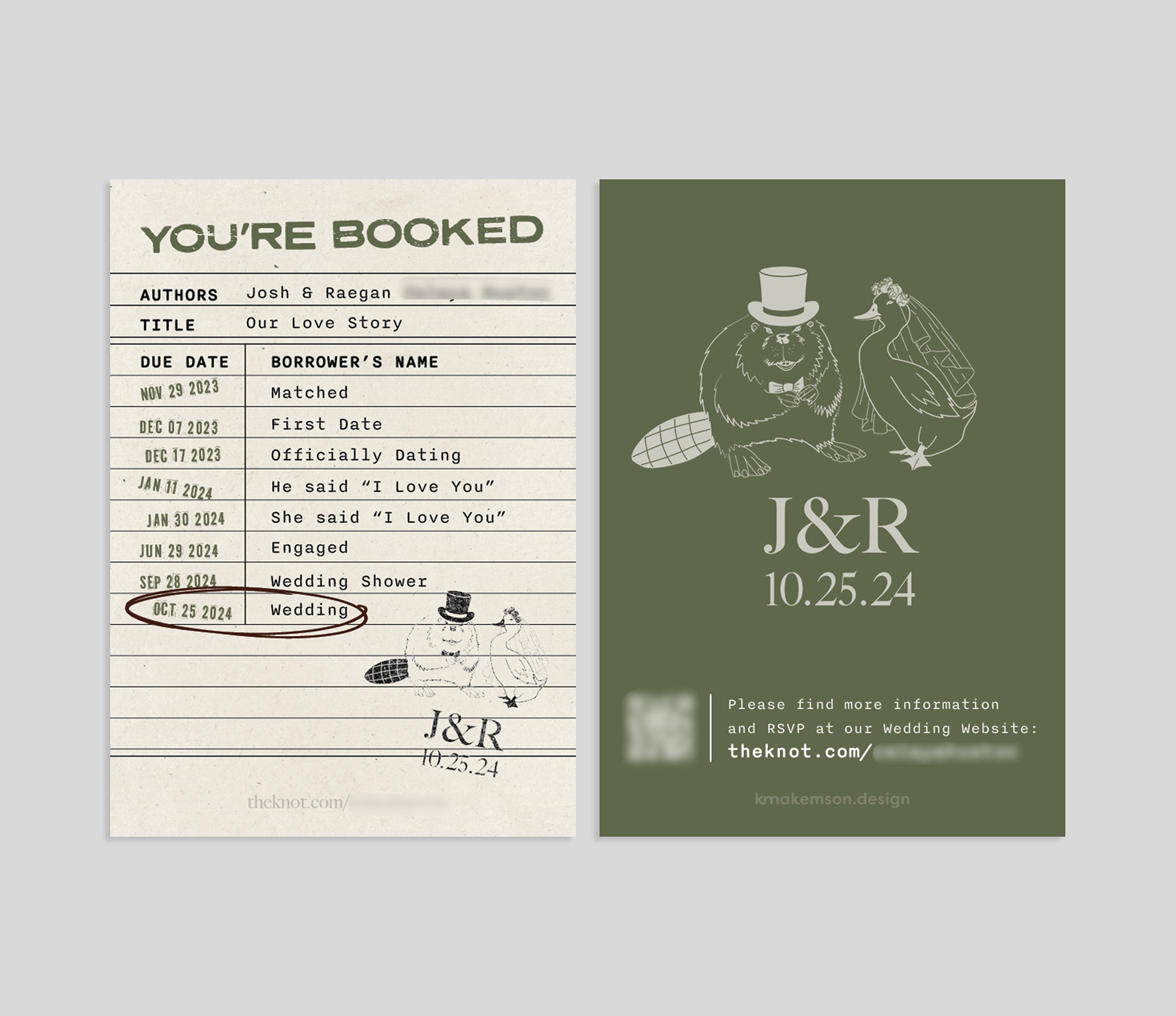 Raegan and Josh's Wedding Save the Date Cards