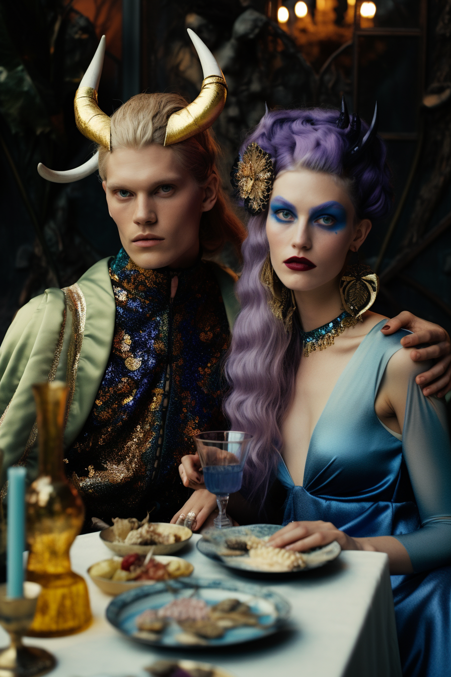 Odin & Frigg, Editorial Promptography created with Midjourney V5