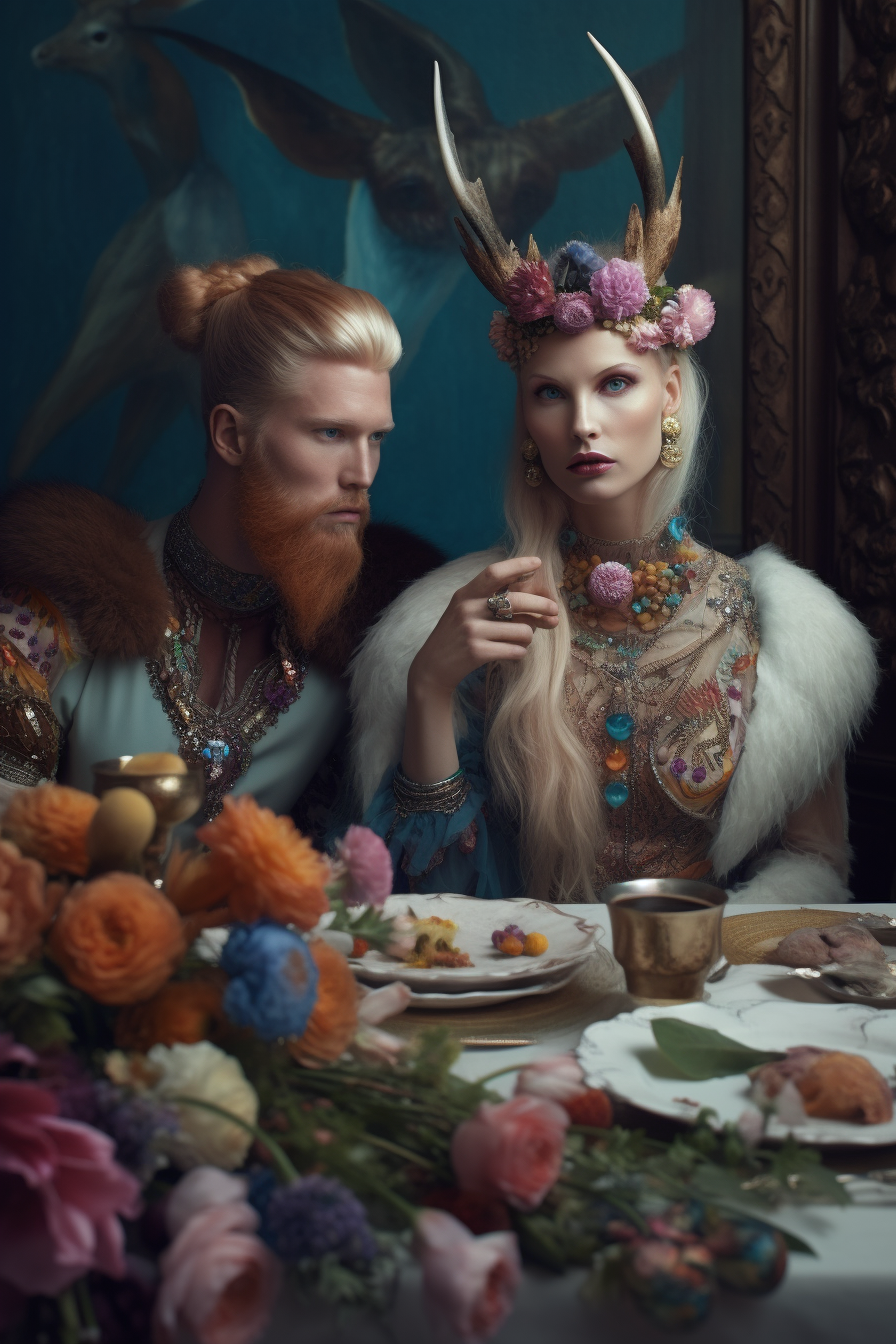 Odin & Frigg, Editorial Promptography created with Midjourney V5