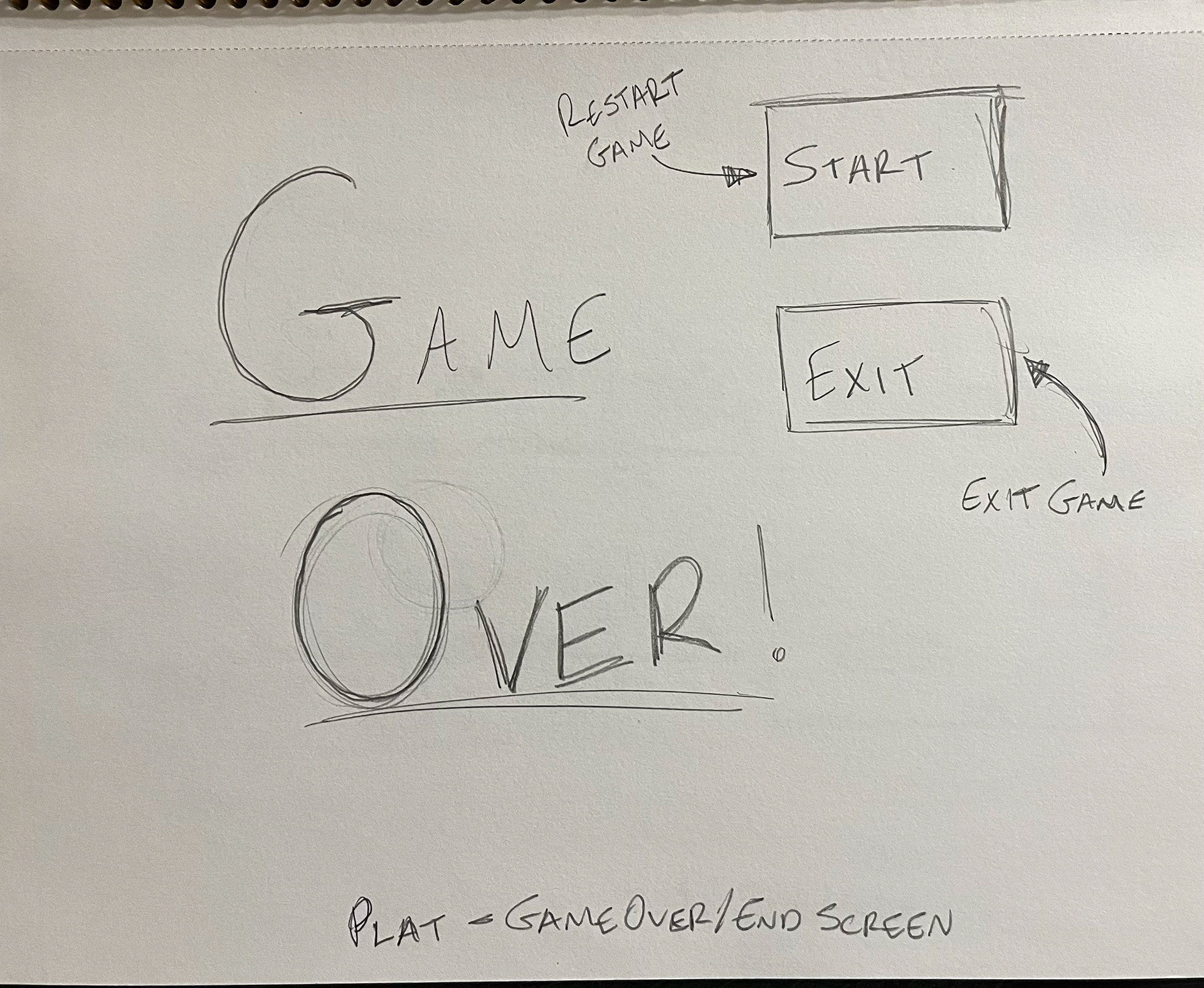 Game Over Concept Sketch