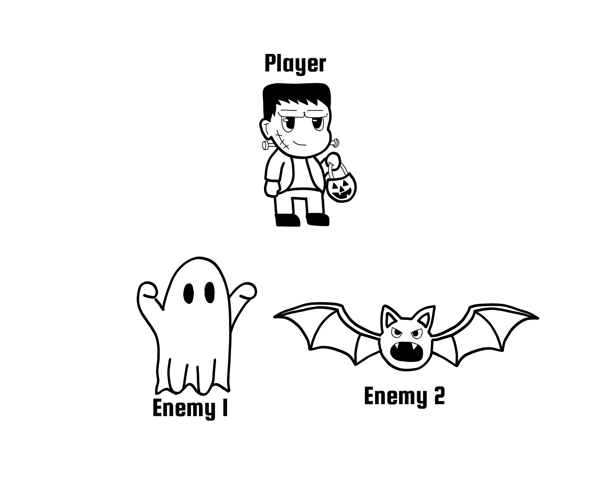 Player & Enemies Concept Sketch