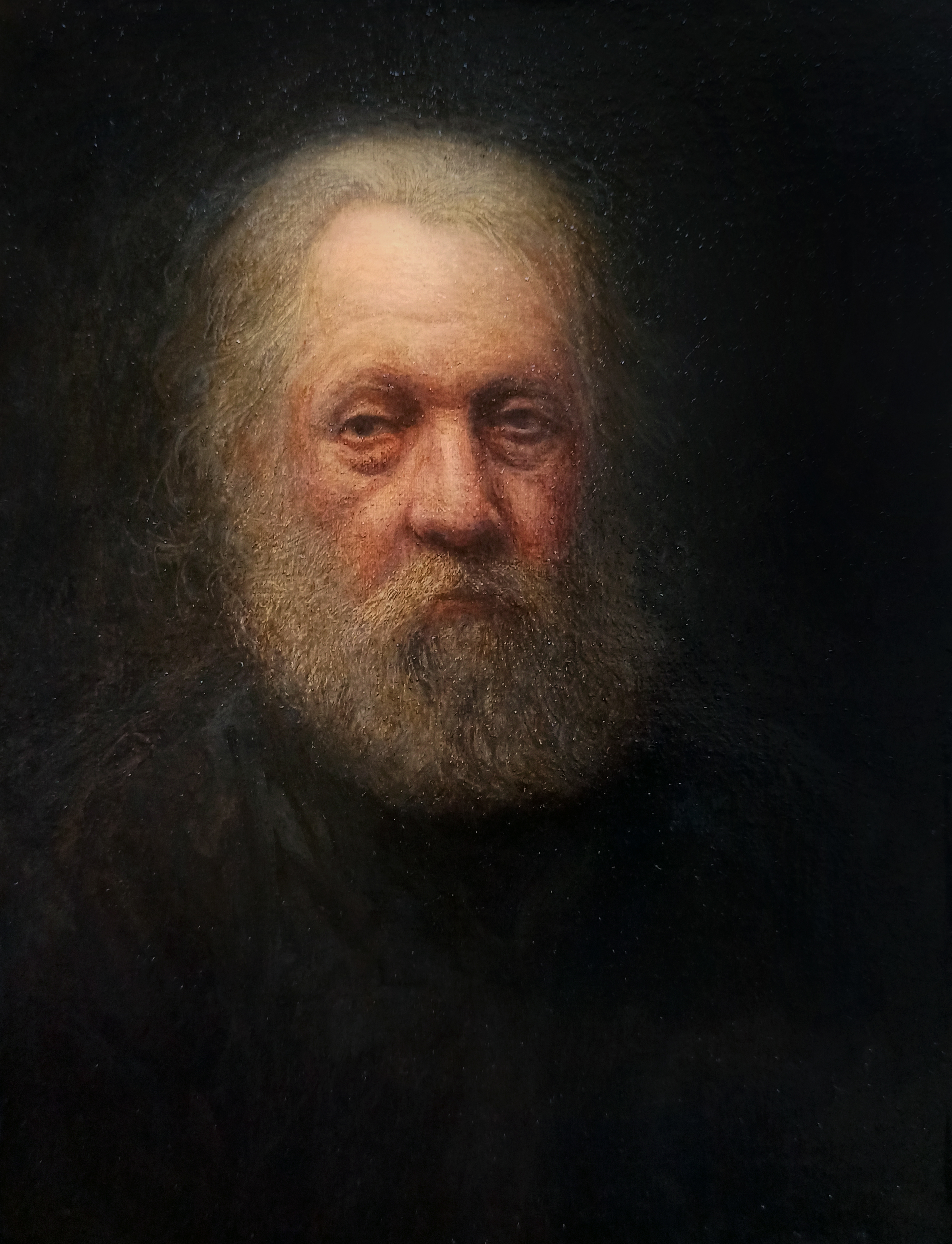 Portrait of an Old man - oil on desk - 24x17,5 -2024