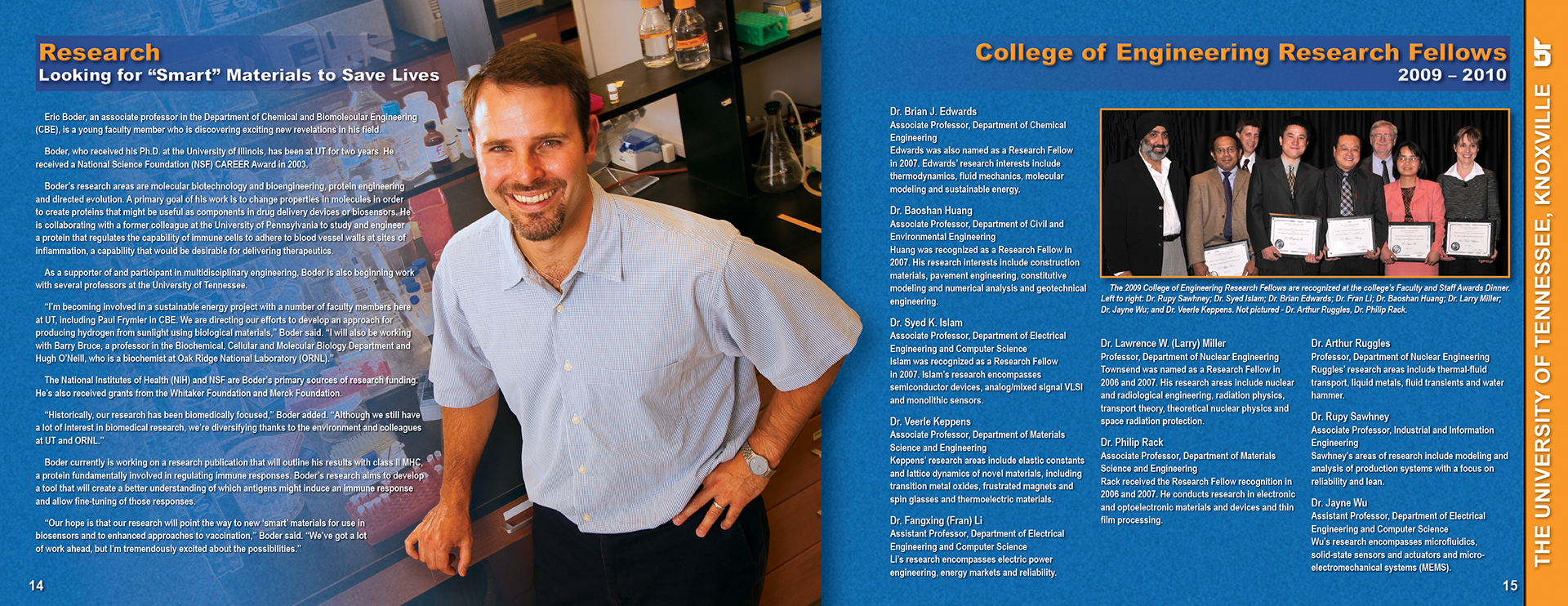 University of Tennessee College of Engineering Annual Report 2009. p14-15
