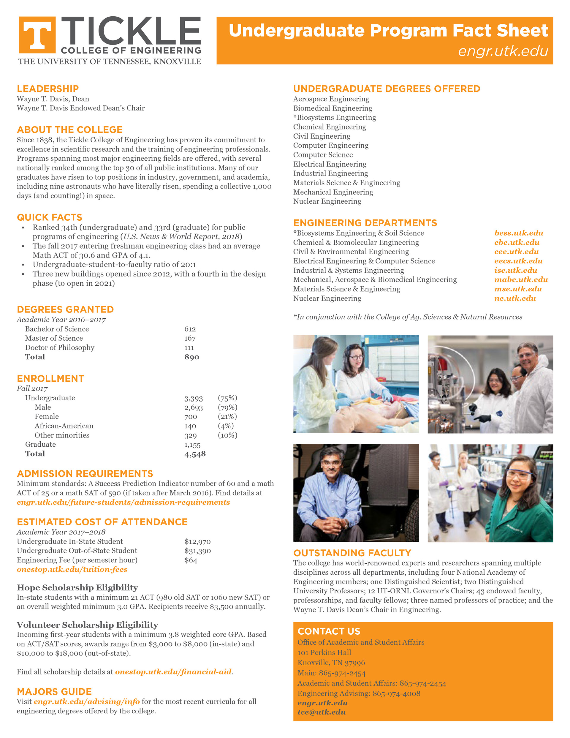 TCOE Undergrad Fact Sheet A