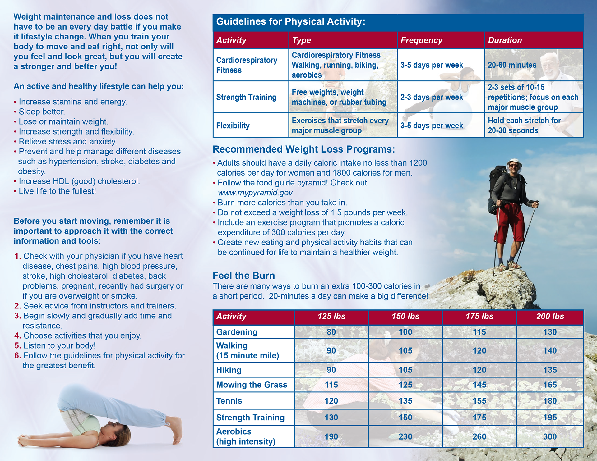 Covenant Health "Time to Get Moving" Healthy Lifestyle Brochure