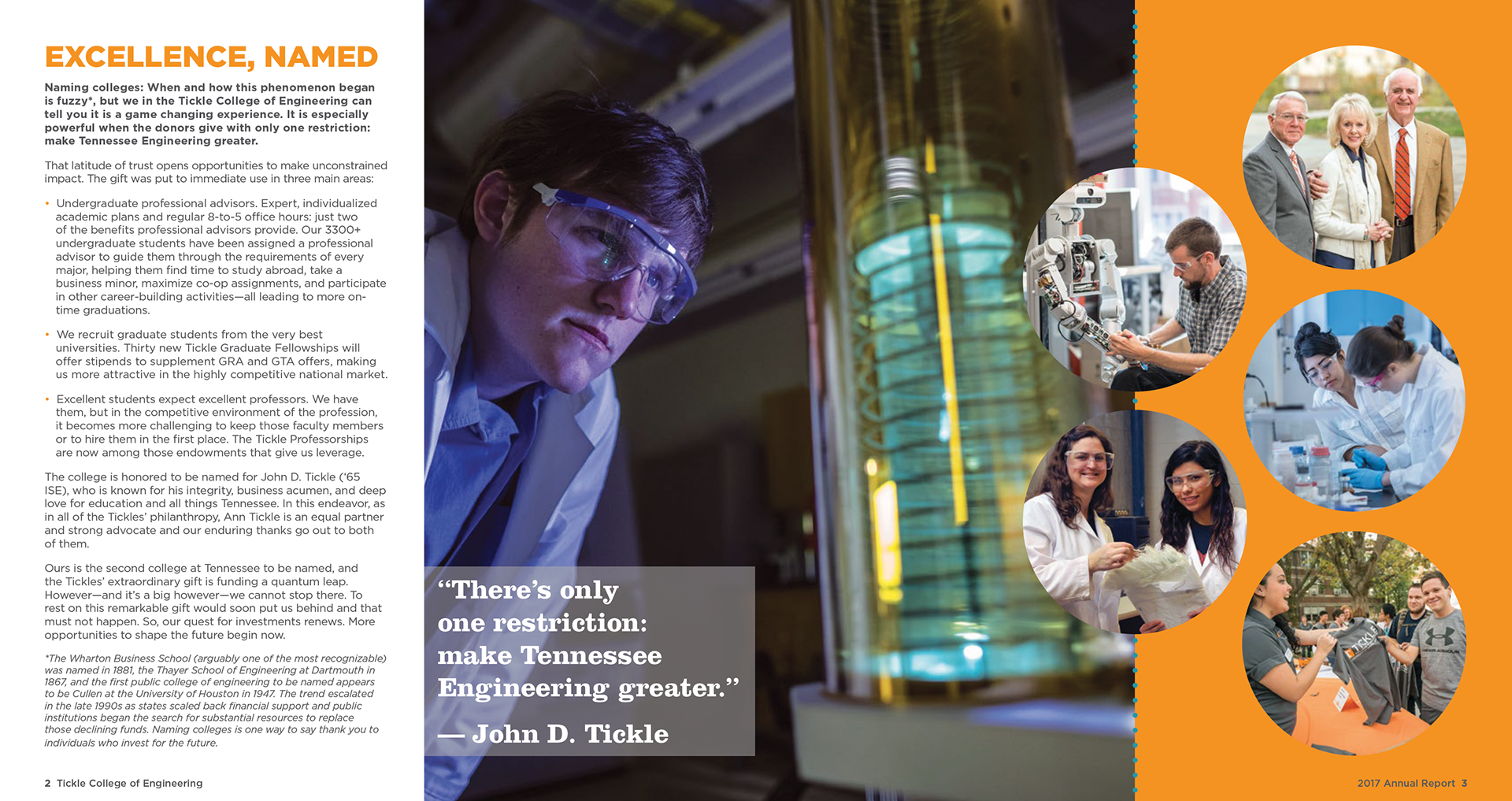 University of Tennessee Tickle College of Engineering 2017 Annual Report. p2-3