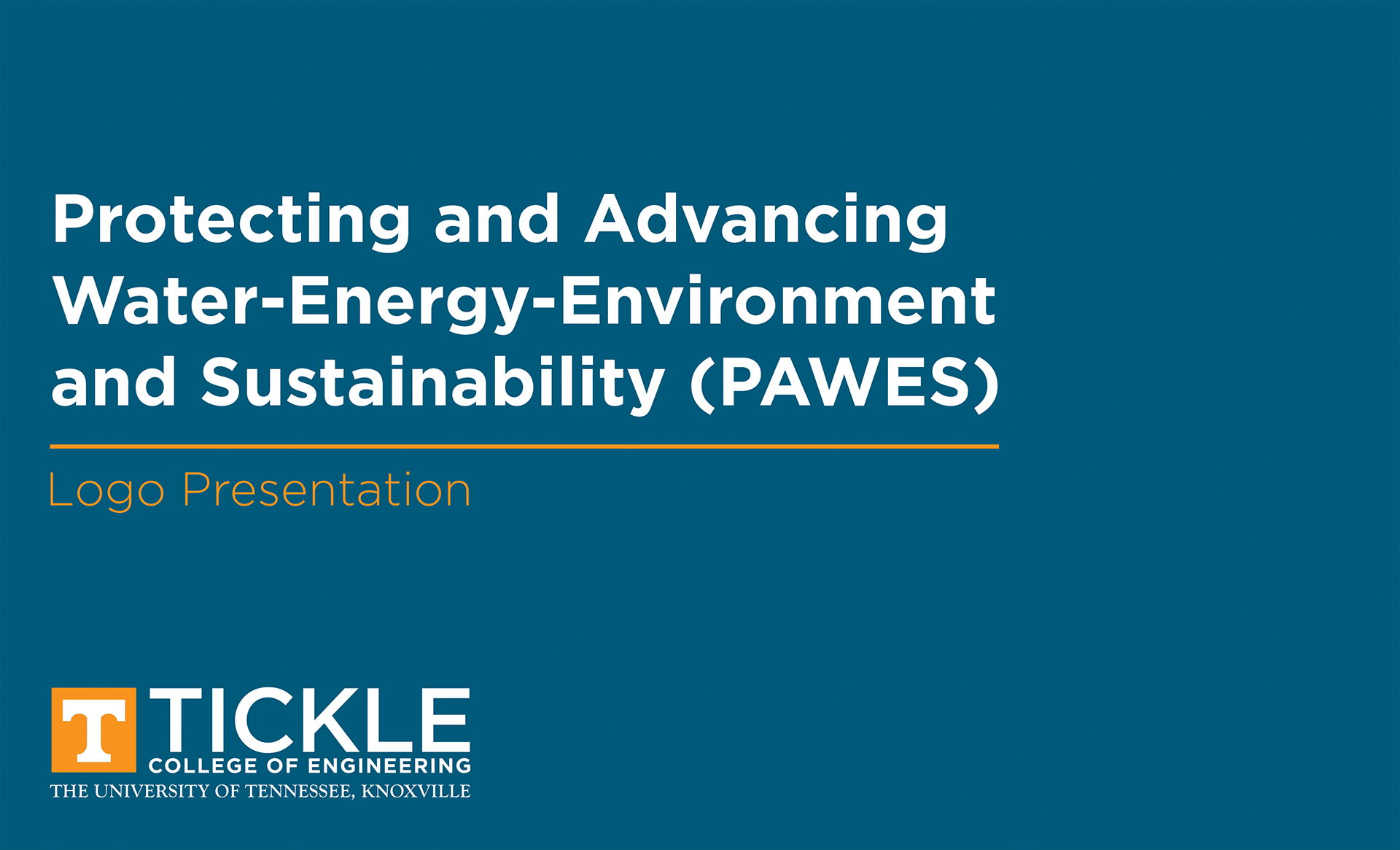 Protecting and Advancing Water-Energy-Environment and Sustainability (PAWES) Logo Presentation