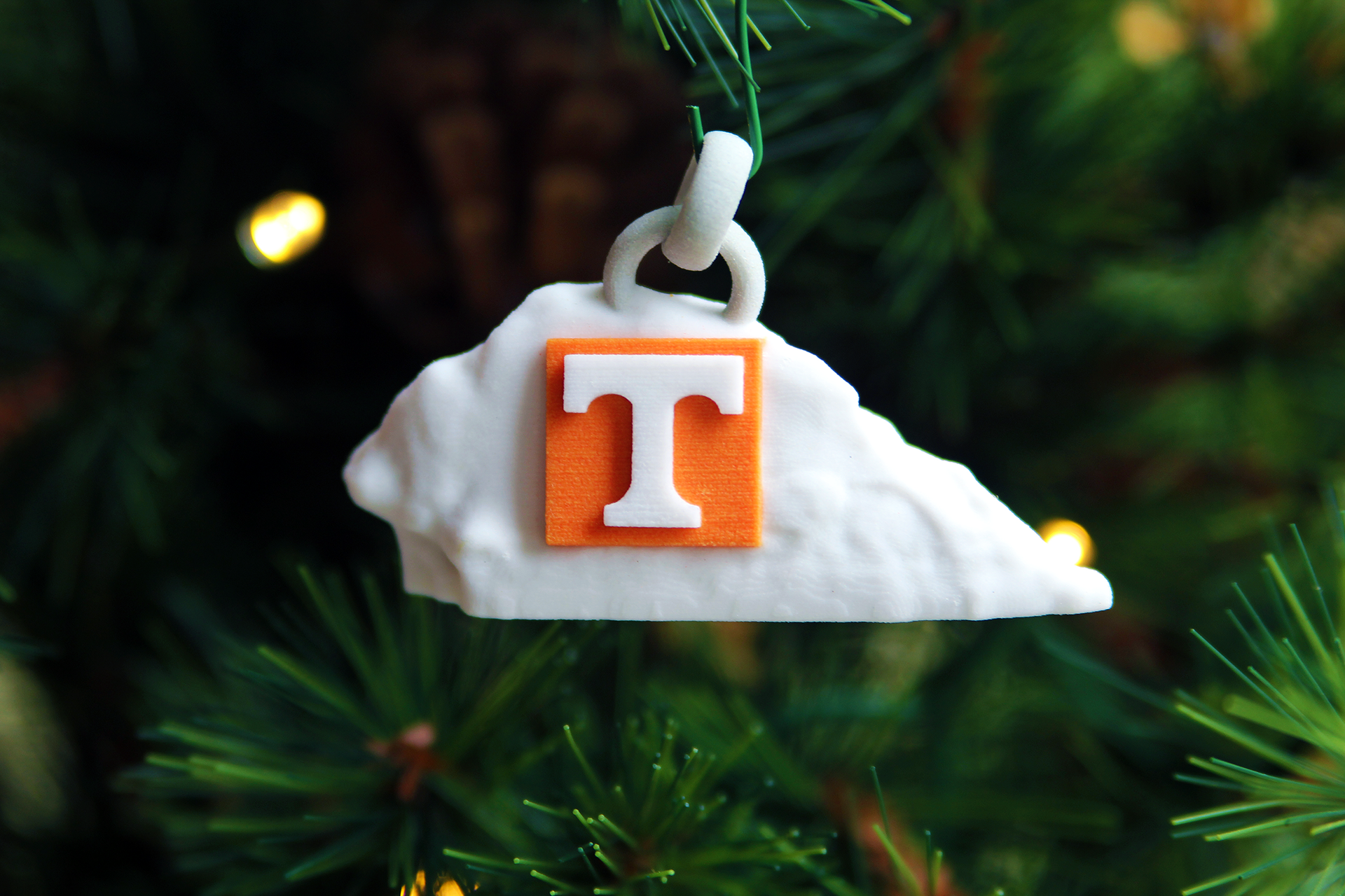The University of Tennessee Rock Ornament. Front.