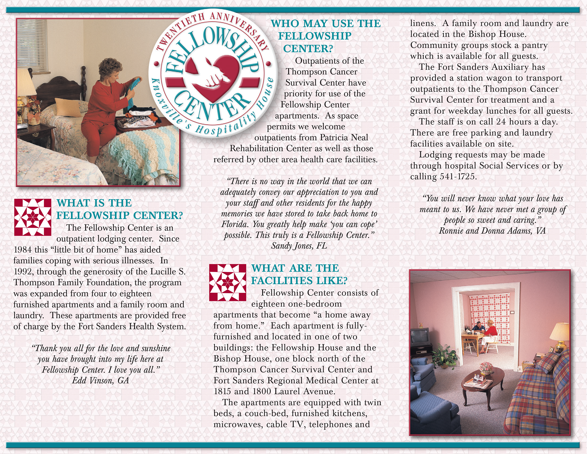 Fellowship Center Twentieth Anniversary Brochure