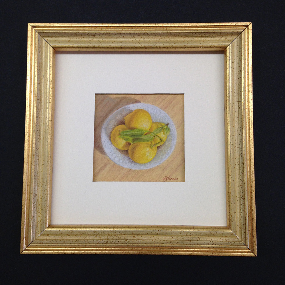 Brook Street Lemons, Pastel Pencil 2 x 2