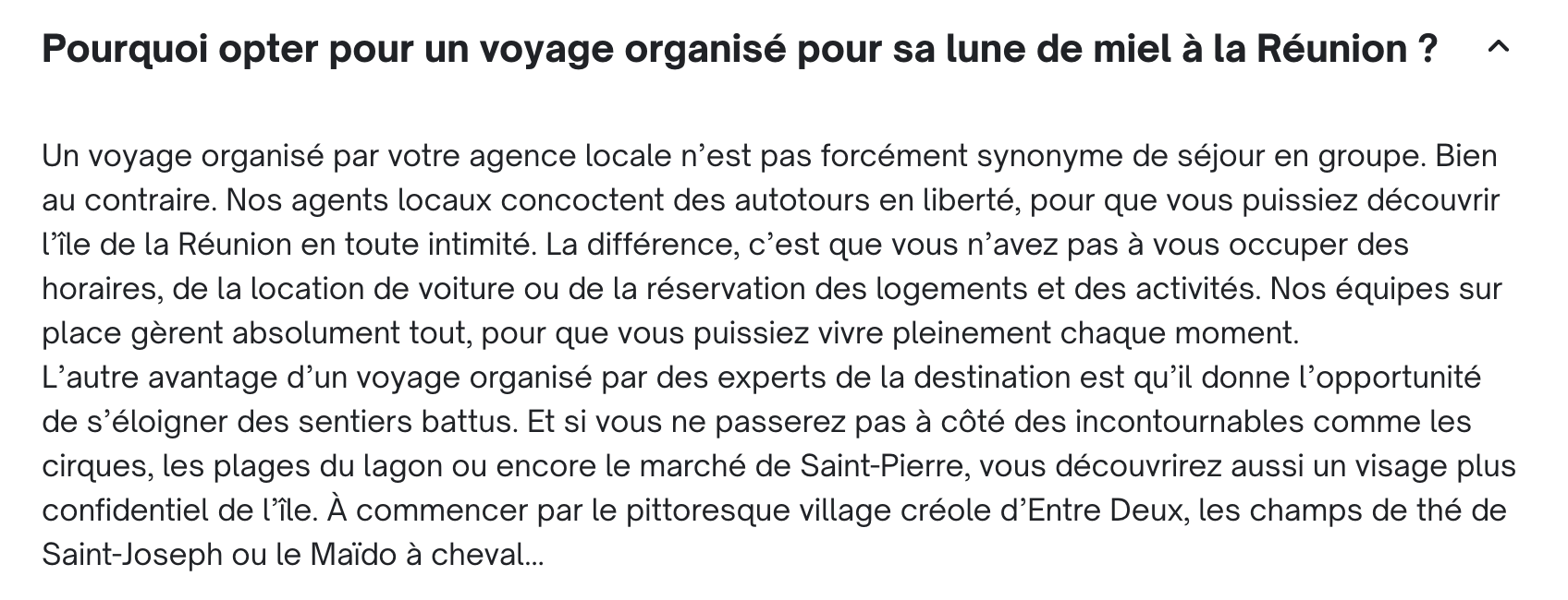 Voyage de noces à la Réunion • Introduction SEO